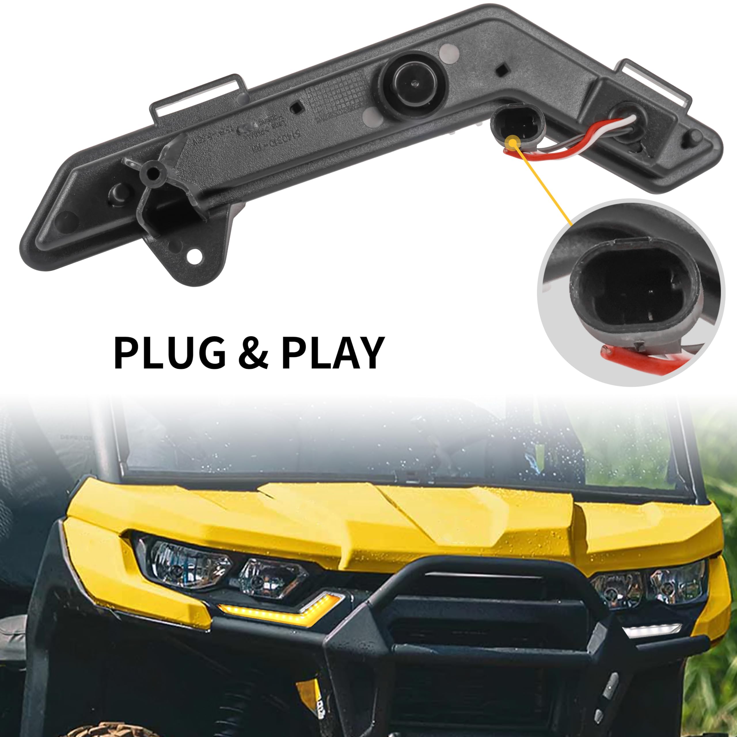 SAUTVS LED Turn Signal Fang Lights DRL Daytime Running Lights with White Yellow Light for Can Am Defender & Defender Max 2020+ /