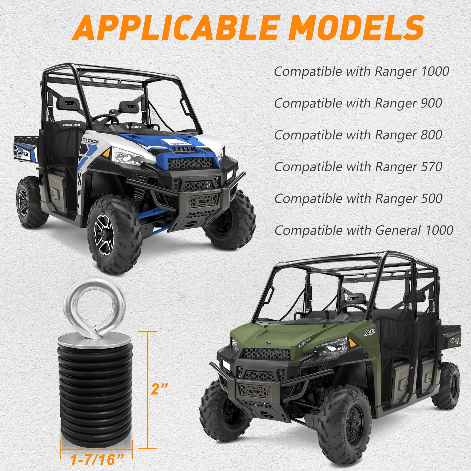 Quickwolf Ranger General Tie Down Anchor Bed Anchor Compatible With Polaris Ranger 1000 Xp 900 800 700 500 570 General 1000 Lock And Ride Anchor Utv Accessories (Black,6 Pcs)