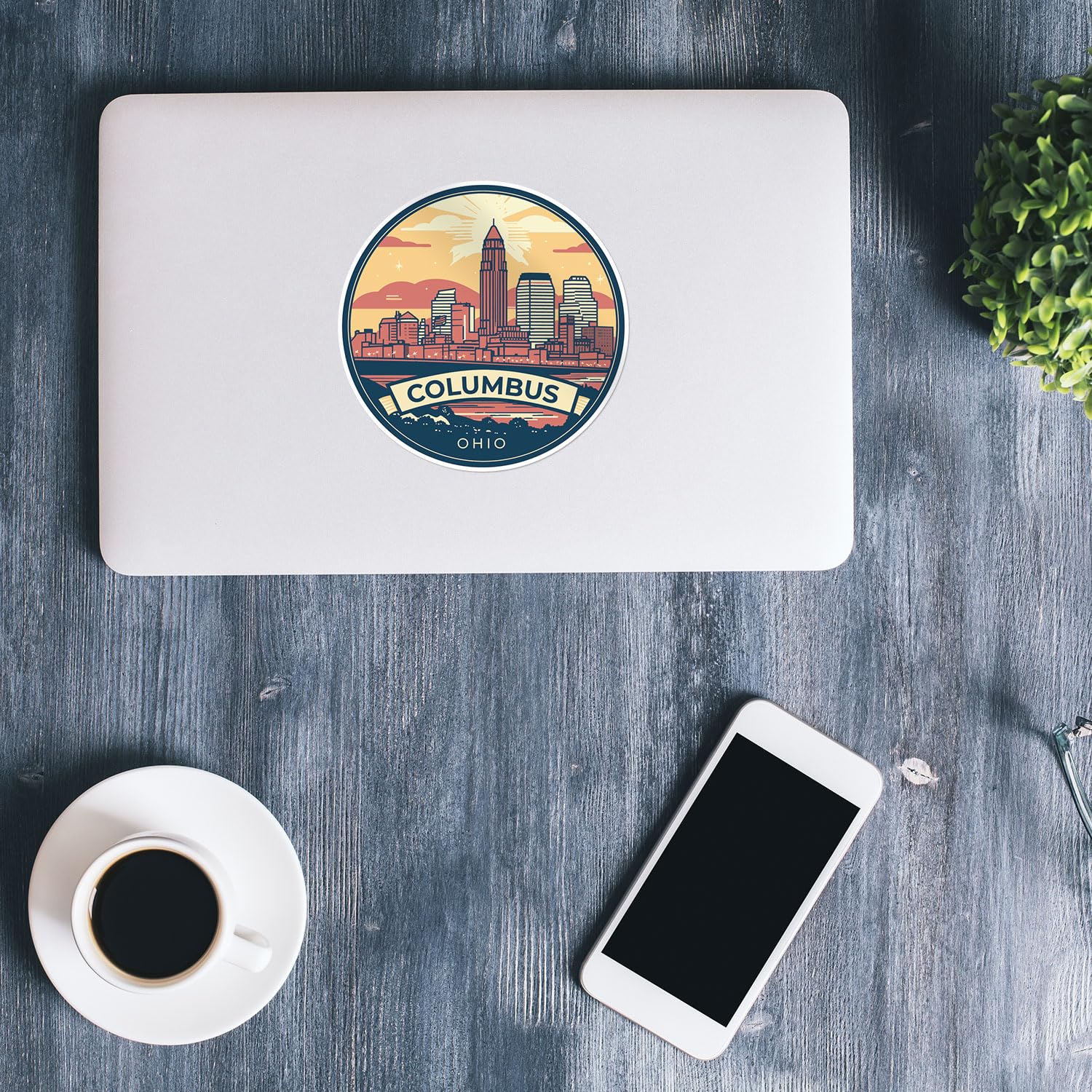 Columbus City Sticker - Waterproof Vinyl Decal for Car Bumper, Laptop, Water Bottle, Wall, and Window, Size - 5'' Longer Side