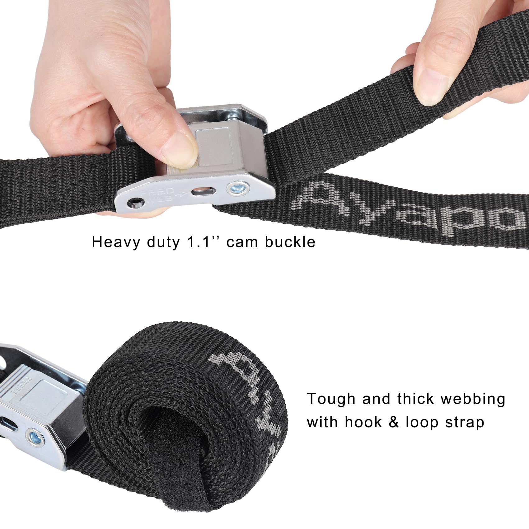 Ayaport Motorcycle Tie Down Straps 1.1    X 7 (With Swivel Carabiner Hooks) Cam Buckle Tie Downs, Handlebar Strap For Dirt Bike,