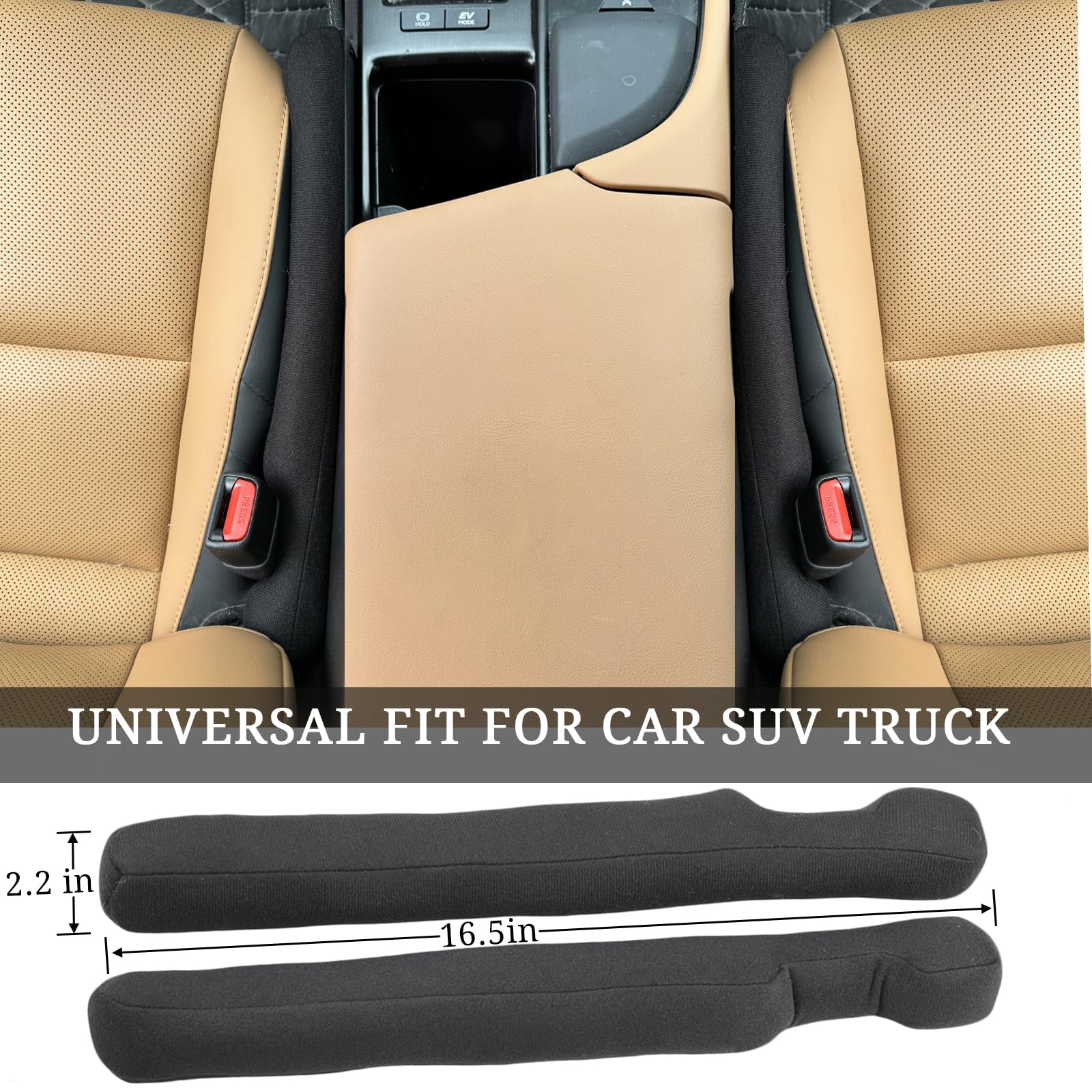 Ylxgt Car Seat Gap Filler Universal For Car Suv Truck Fit Organizer Fill The Gap Between Seat And Console Stop Things From Dropping Black 4Pcs