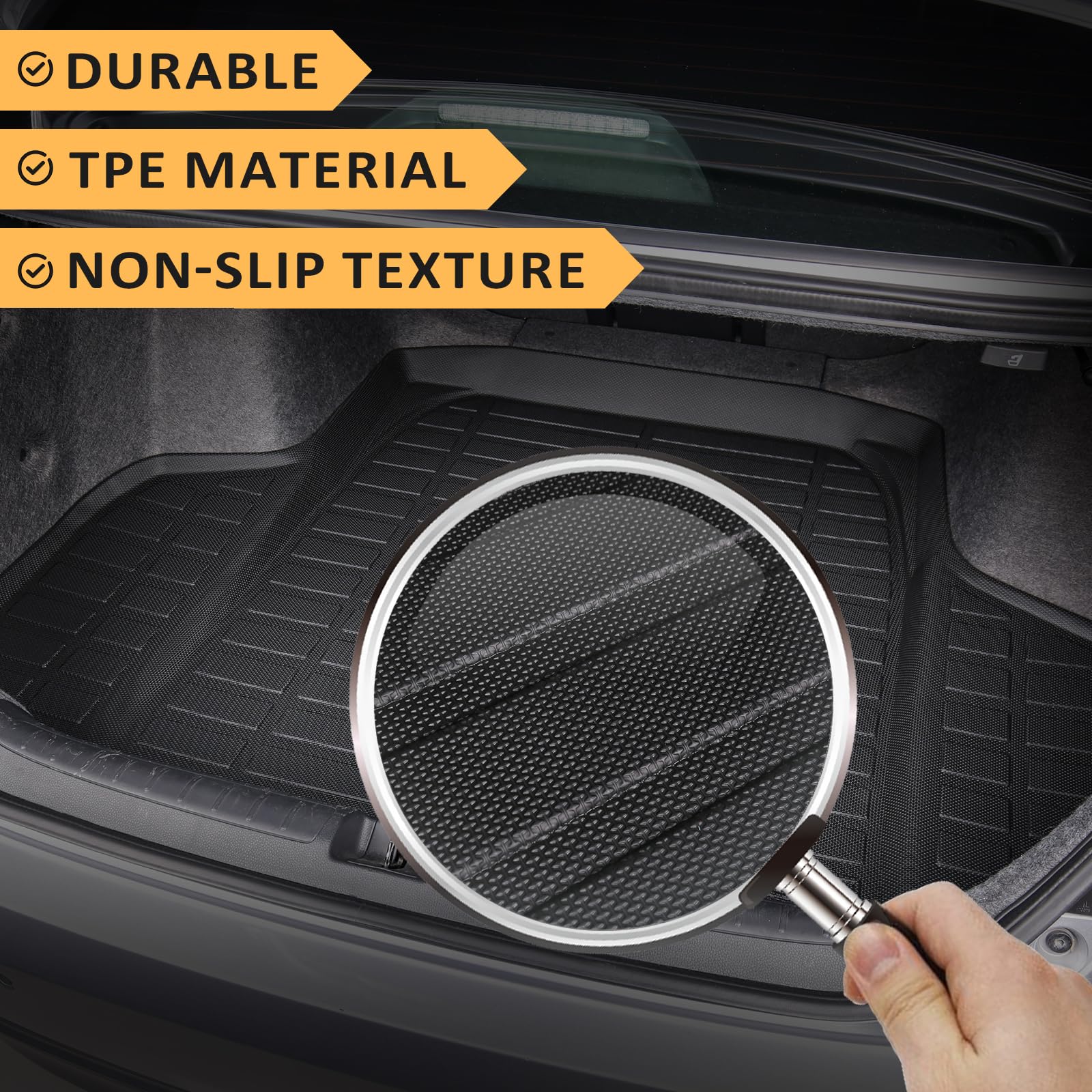 GINOWY-Cargo Liner for Honda HR-V 2023 2024 2025, All Weather 2024 HRV Trunk Mat Waterproof Cargo Mat HRV 2025 TPE Rubber Durabl