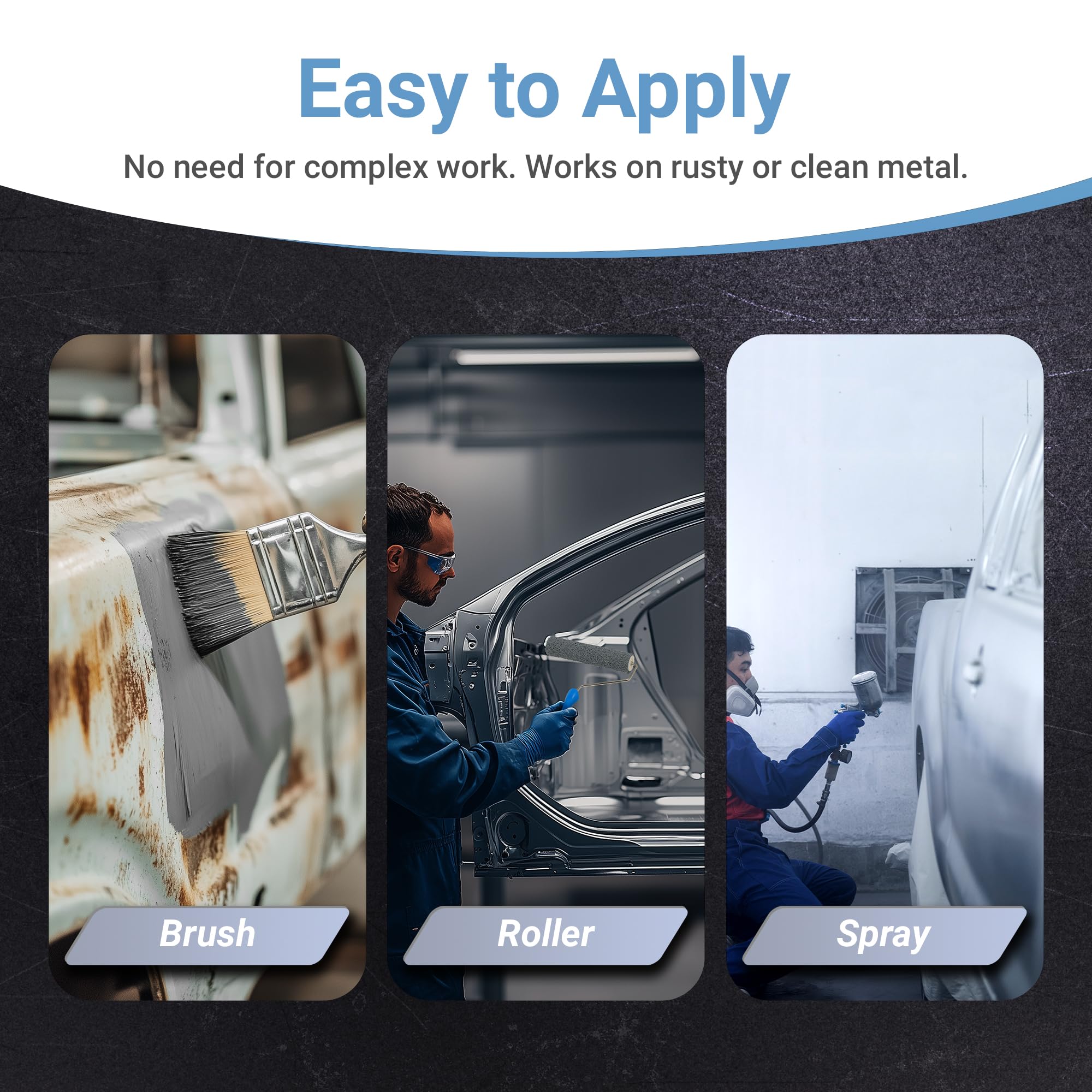 Rust Bullet Automotive - Metallic Gray - 5 Gallon - Rust Inhibitor & Protective Coating For Cars, Trucks, & Metal Surfaces, Uv R