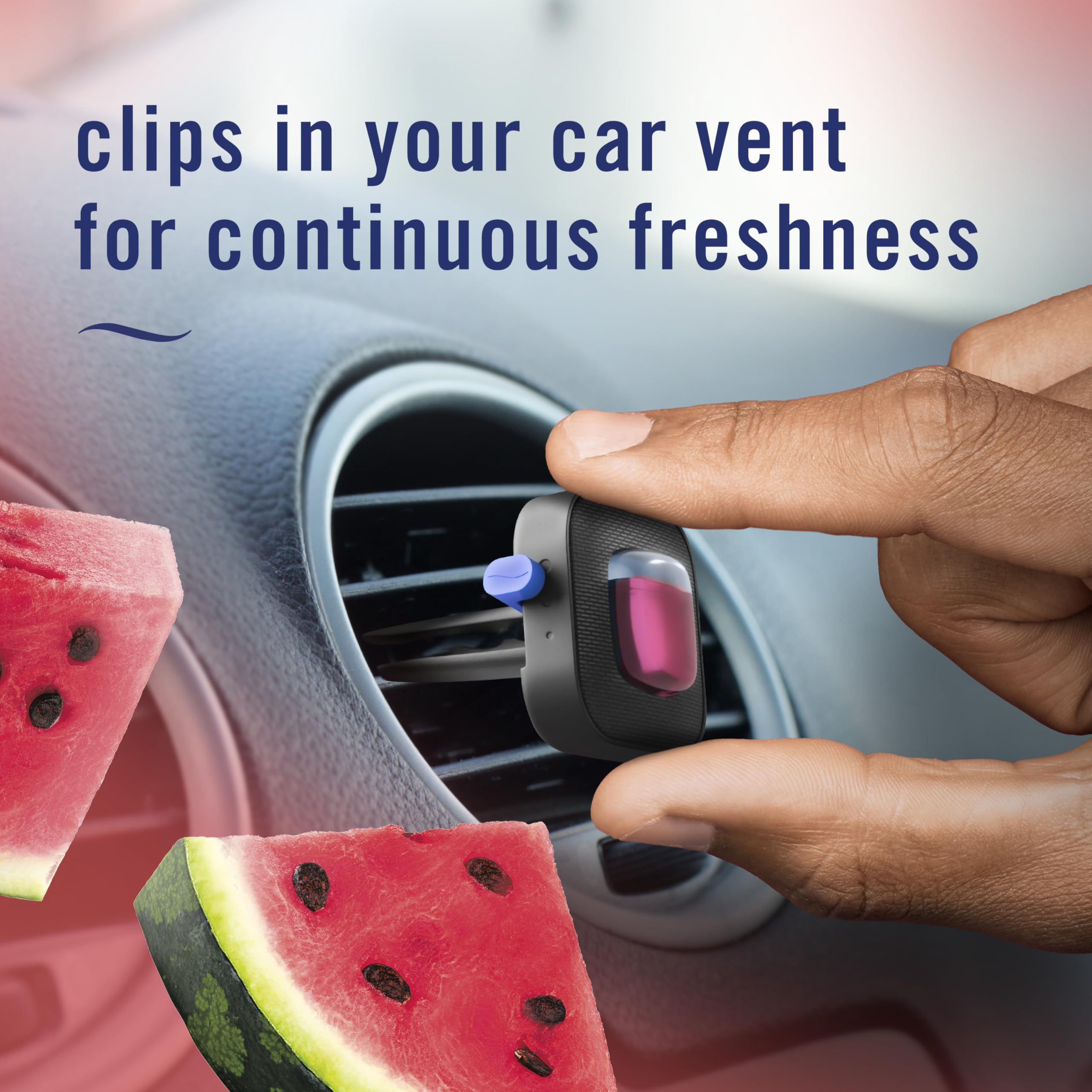 Car Air Freshener Vent Clip Sweet Watermelon Vine Scent, 2 Count, .13 Oz Total