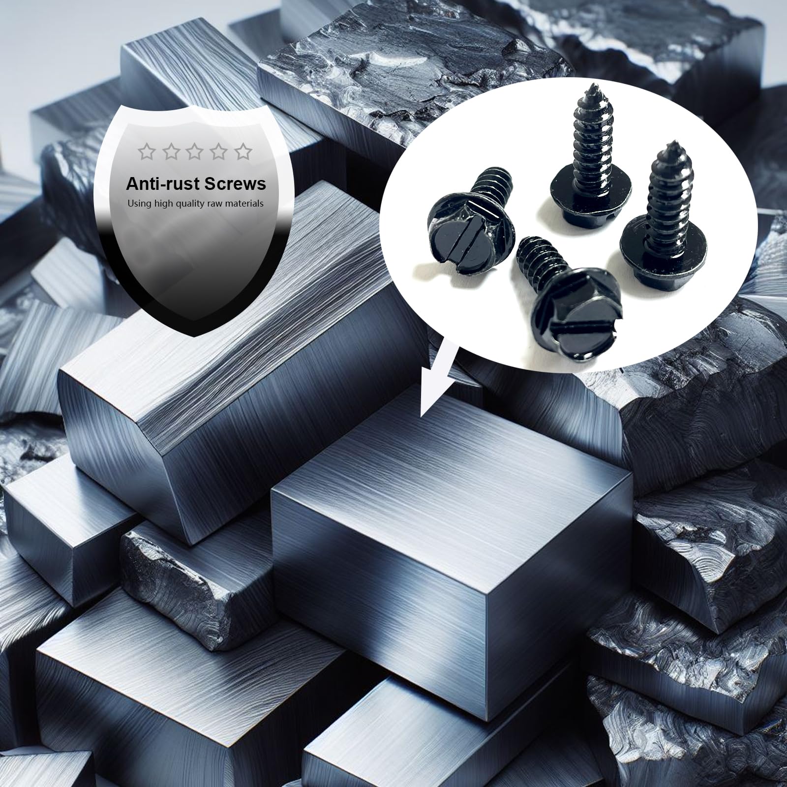 Voonoa Car Rear Camera License Plate Bracket With Screws Kit, Universal Rust-Proof Backup Camera Mount Accessories Installation