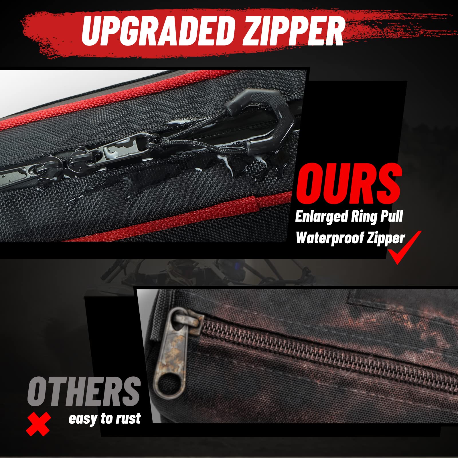 StarknightMT 2 Packs Universal UTV Roof Storage Bag, Triangle Bike Bag Waterproof UTV Overhead Bag Fits 1.75'' to 2'' Roll Bar C