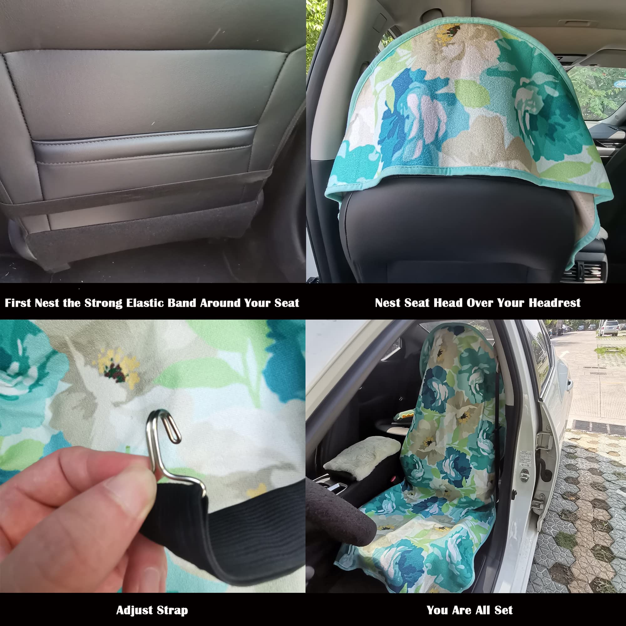 Loyagour Car Seat Cover Protector Front Seats,For Gym Workout,Running,Swimming,Beach And Hiking,Waterproof Sweat Towel Bucket Seat Covers For Trucks Suv Jeep (Chrysanthemum, 1Pcs)