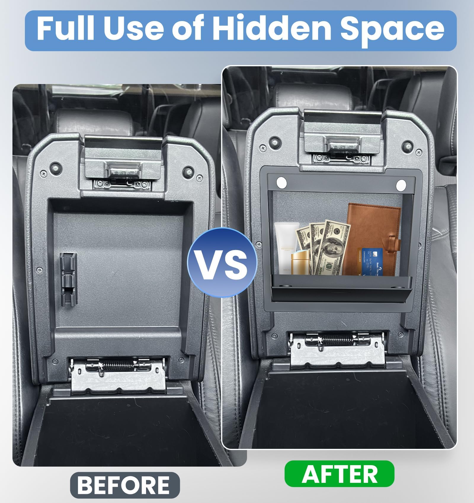 Sinvanho Center Console Organizer Compatible With 2024 2025 Toyota Tacoma (4Th Gen) Accessories, Interior Insert Magnet Armrest