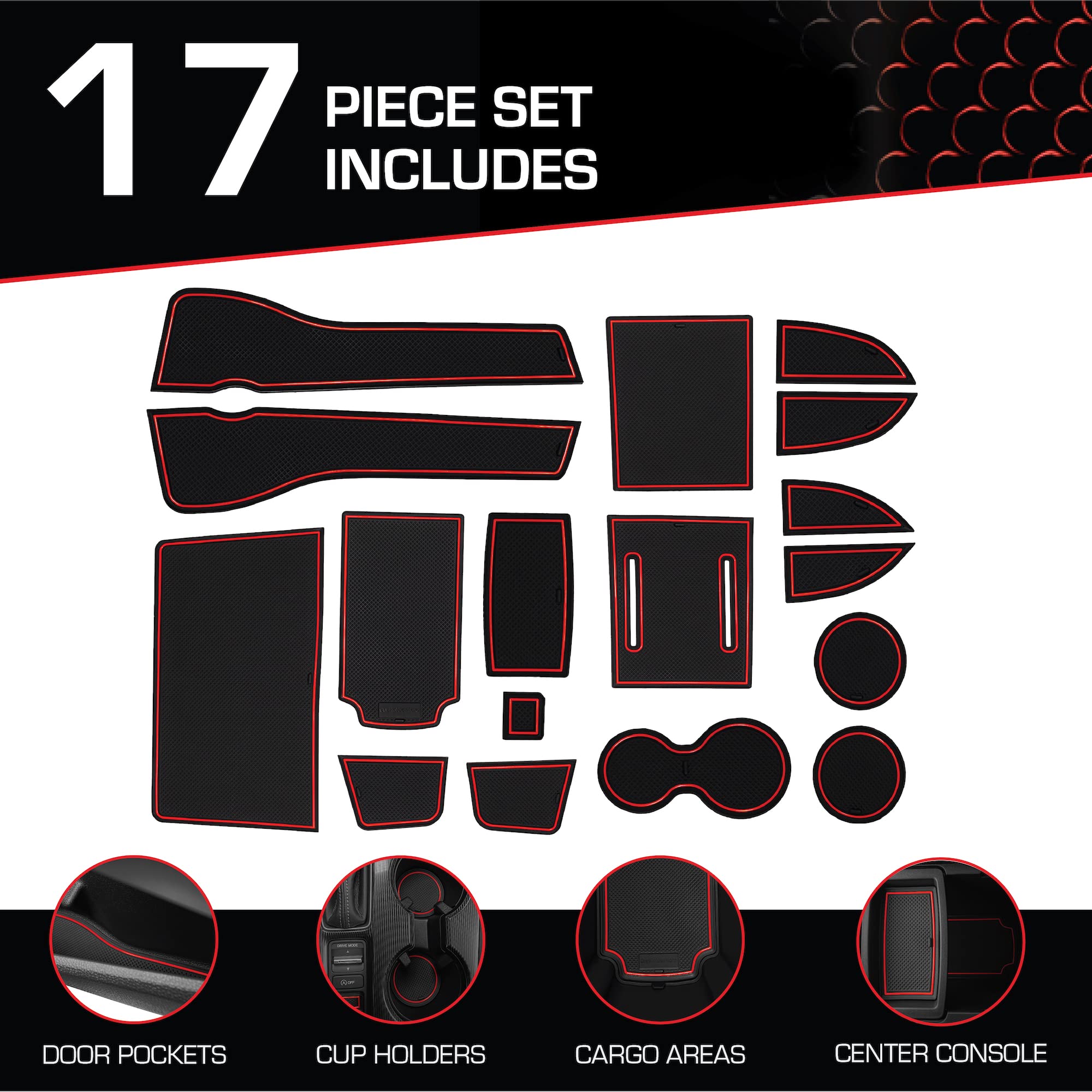 Cupholderhero Fits Honda Civic 2022-2024 Accessories - Premium Custom Non-Slip Anti-Dust Cup Holder Inserts, Center Console Line