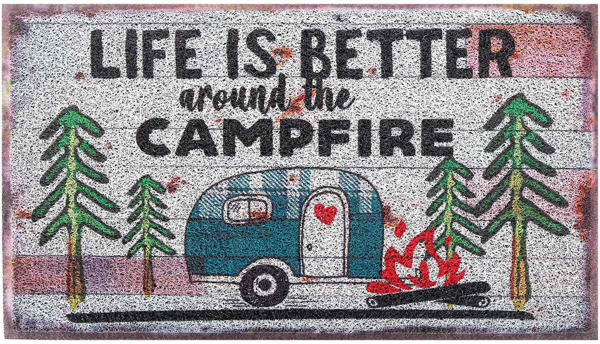 Occdesign Burlap Camper Doormat, Camping Rv Entranc Decorative Door Mat Rug -Today'S Adventures