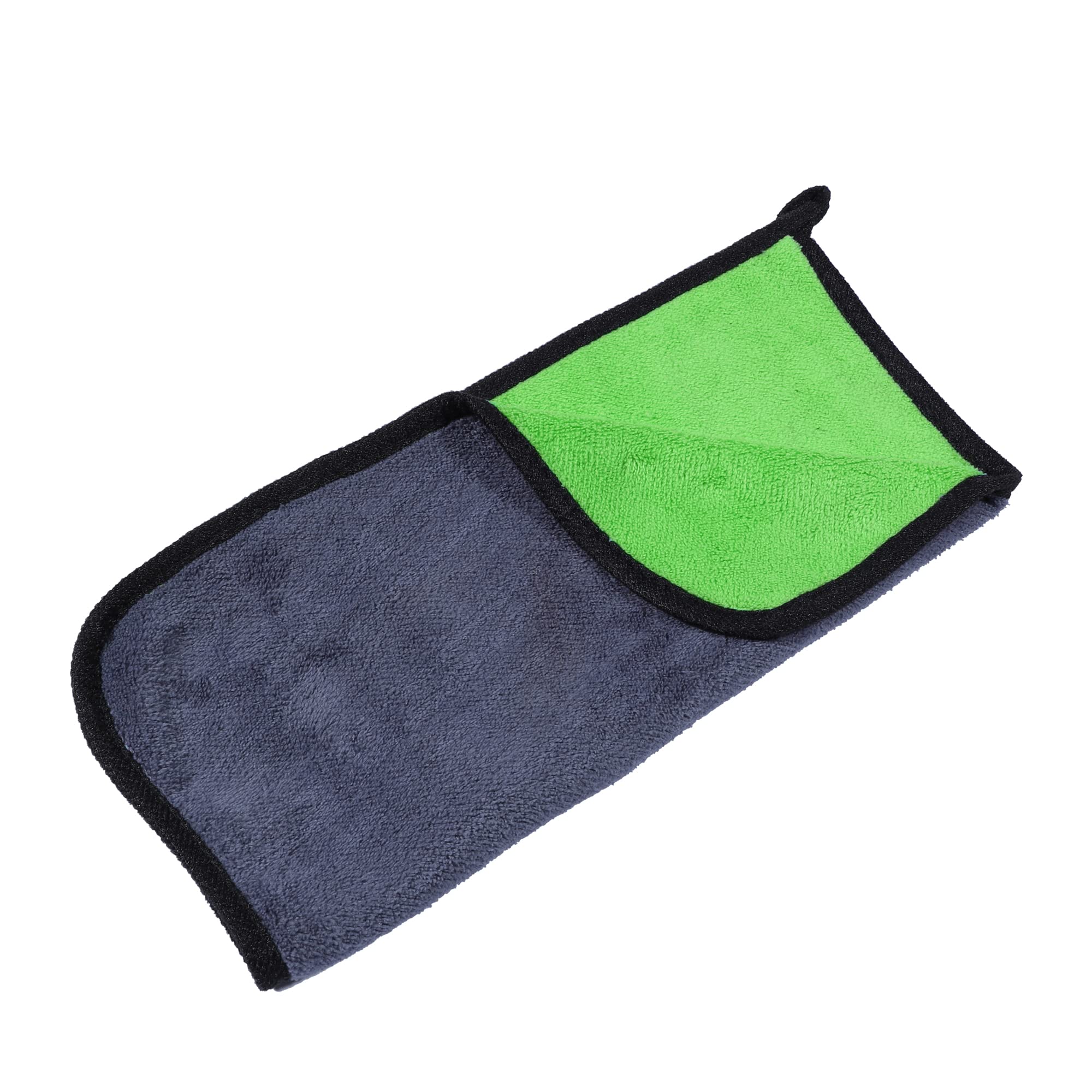 X AUTOHAUX 1pcs Microfibre Car Drying Towel 30 x 30cm 600GSM Highly Absorbent Car Drying Cloth Window Cleaner Gray Green