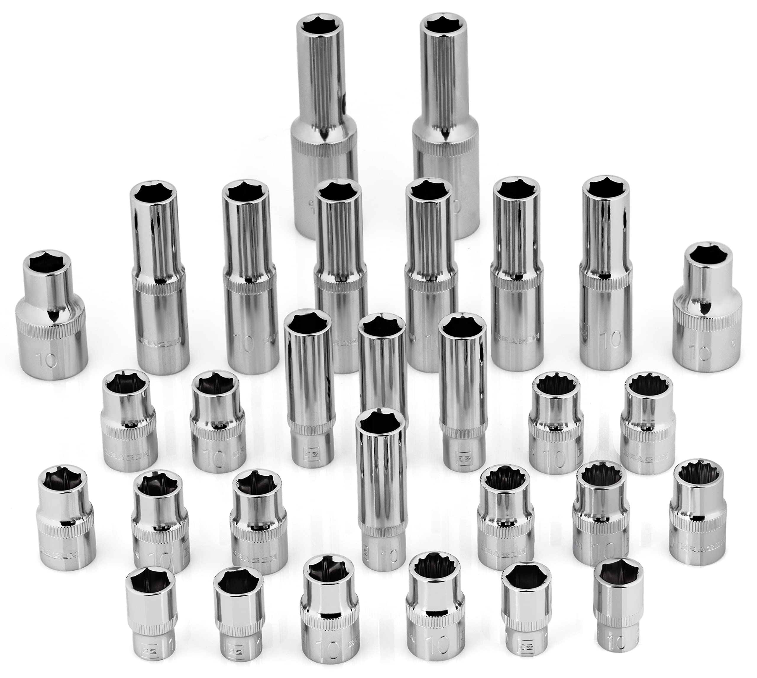 Brazen 10Mm Socket Shop Pack (30 Pcs, Multi-Type)