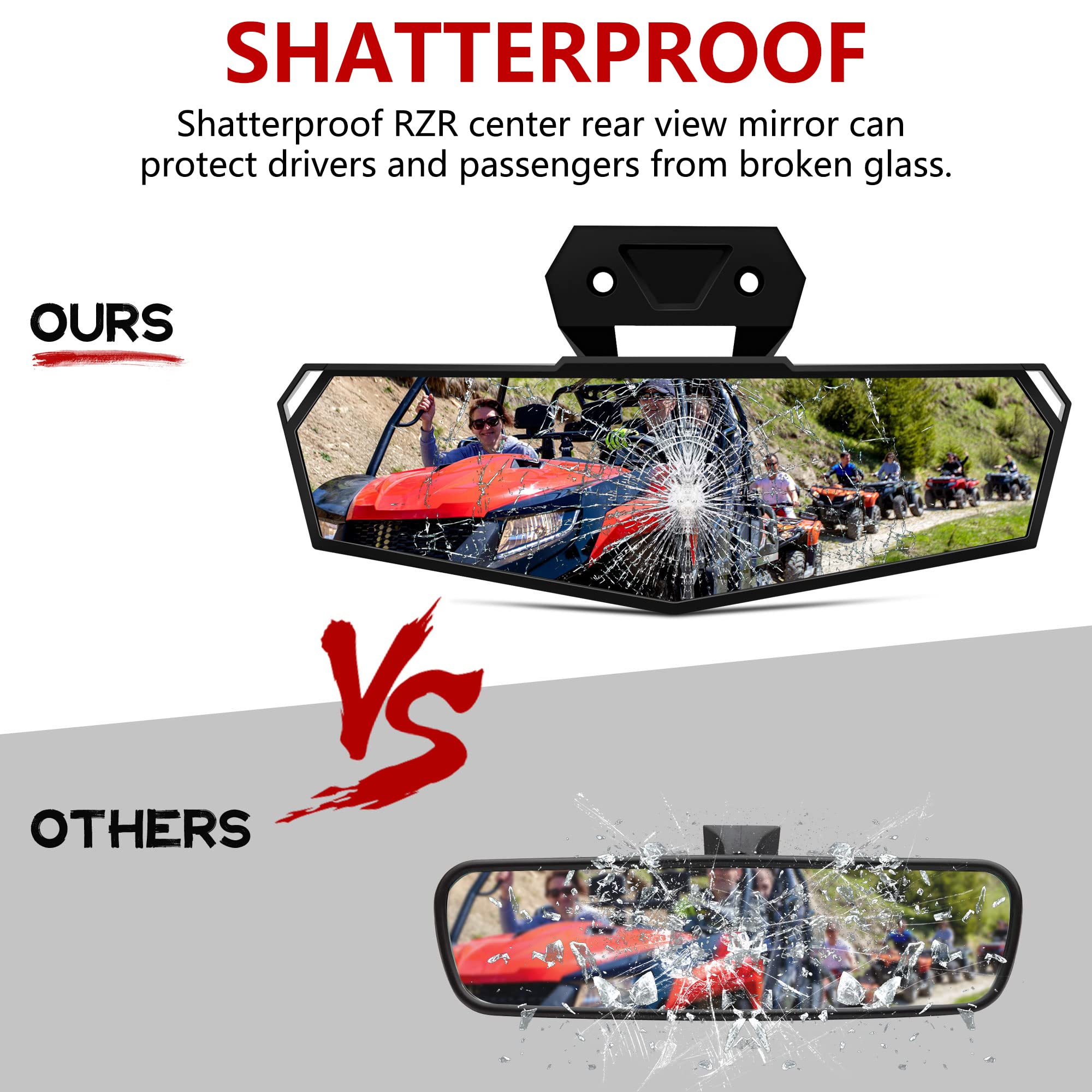 Rerpro Rzr Pro Xp Center Rear View Mirror Compatible With 2020 2021 2022 2023 2024 2025 Polaris Rzr Pro Xp/4 Rzr Turbo R/4#28837