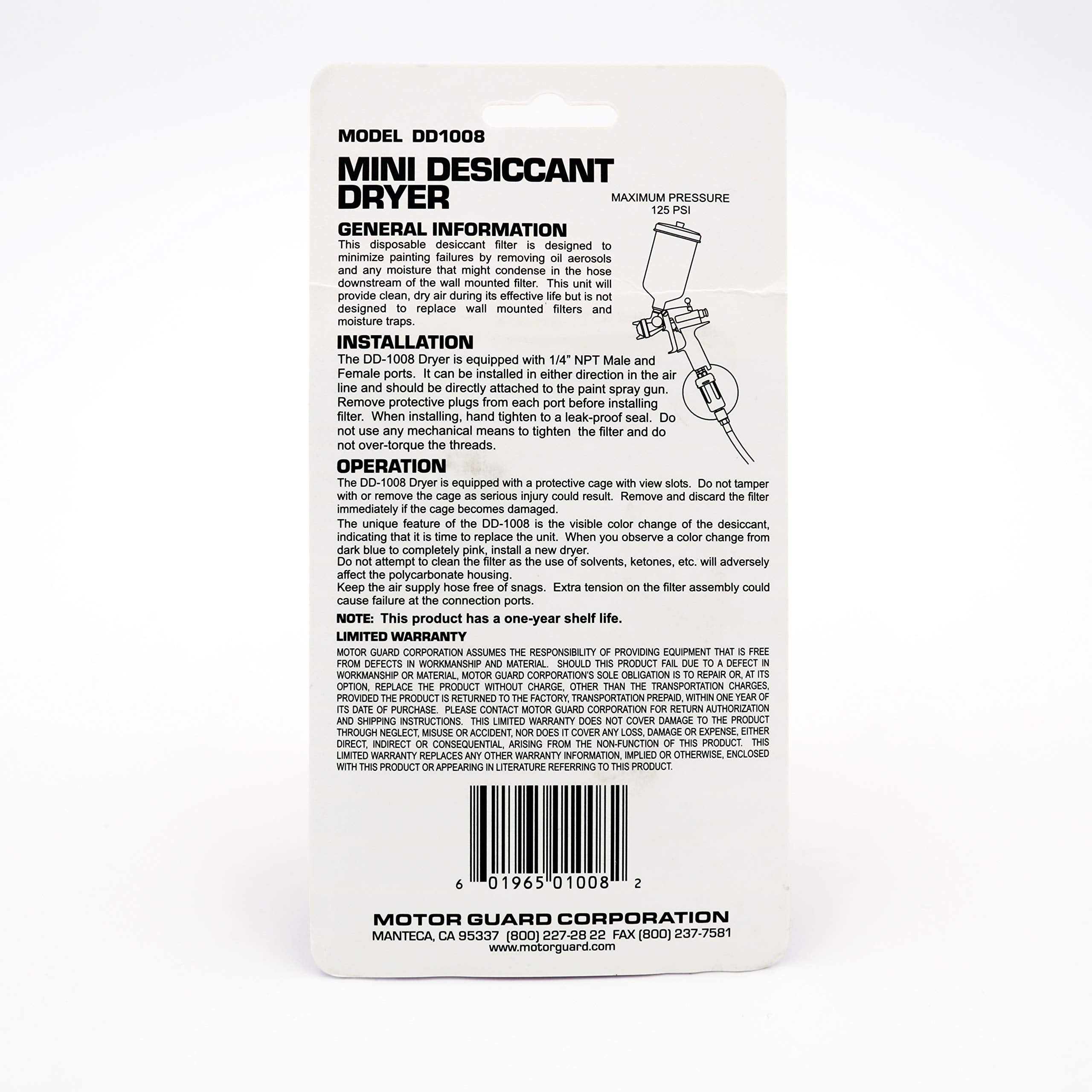 Motor Guard - Disposable Desiccant Filter 2Pk (Dd1008-2)