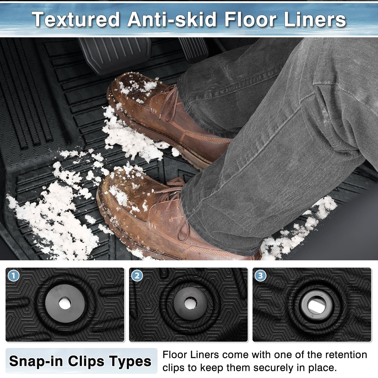 Mixsuper Custom Fit Floor Mats for Mercedes-Benz GLC 2023-2025 2026 All Weather Floor Liners Front and Rear Row Set Black