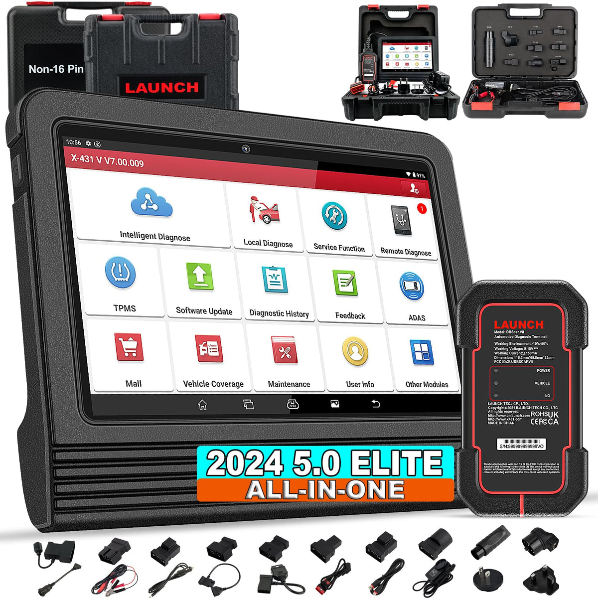 Launch X431 V Pro 5.0 Elite 2024 New Gen. Oem Bluetooth Bidirectional Scan Tool W/ Canfd Doip ,Same As Pro3S+ 5.0 ,Online Coding