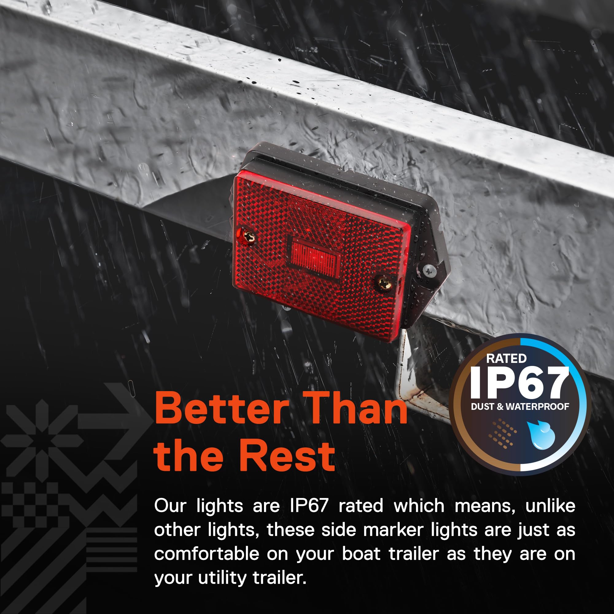 True Mods 2Pc 2X3 3X2 Inch Red Led Surface Mount Side Marker Light [Dot Fmvss-108] [Sae Ap2] [Ip67 Waterproof] [Integrated Refle