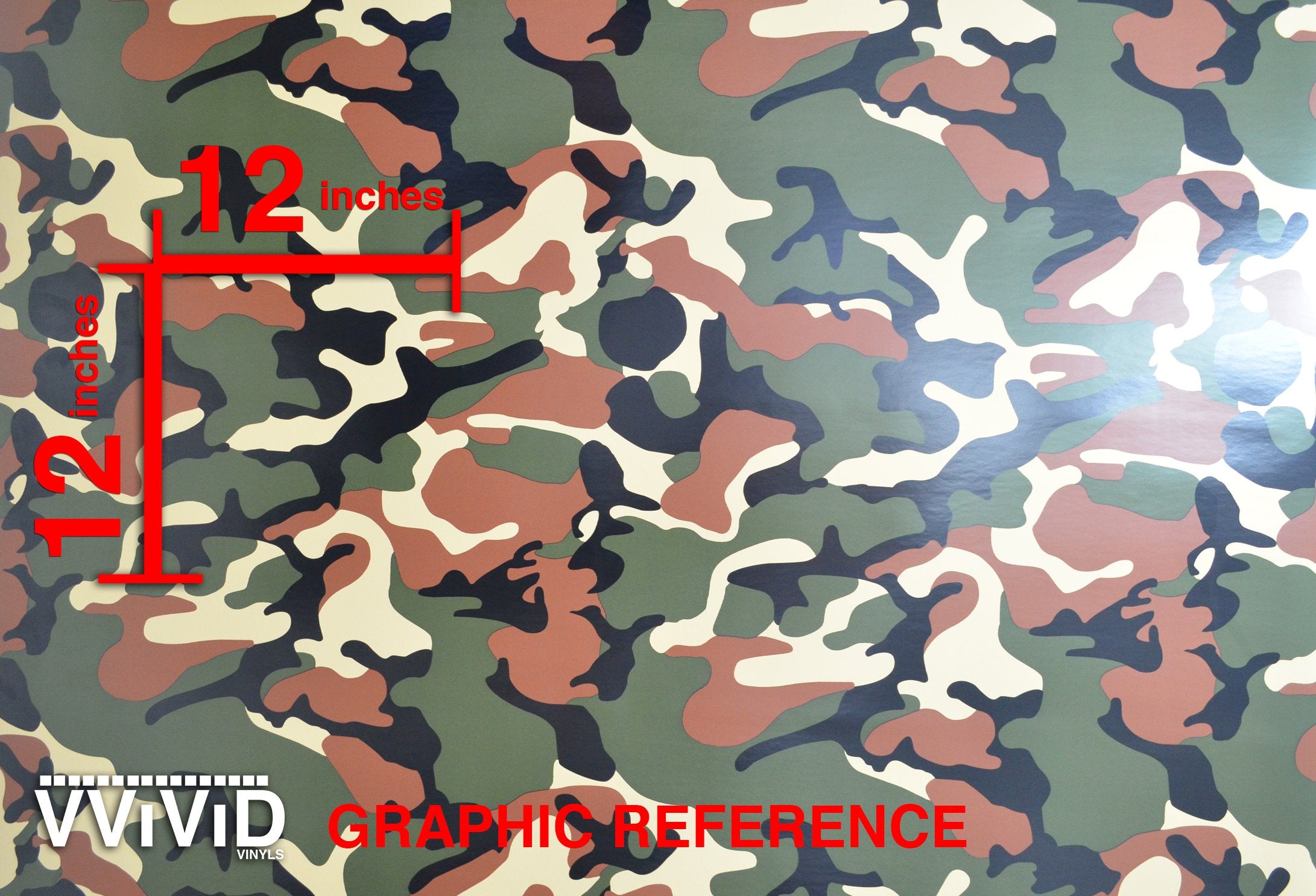 Vvivid Vinyl Camouflage Pattern Wrap Air-Release Adhesive Film Sheets (6Ft X 5Ft, Woodland Camo)