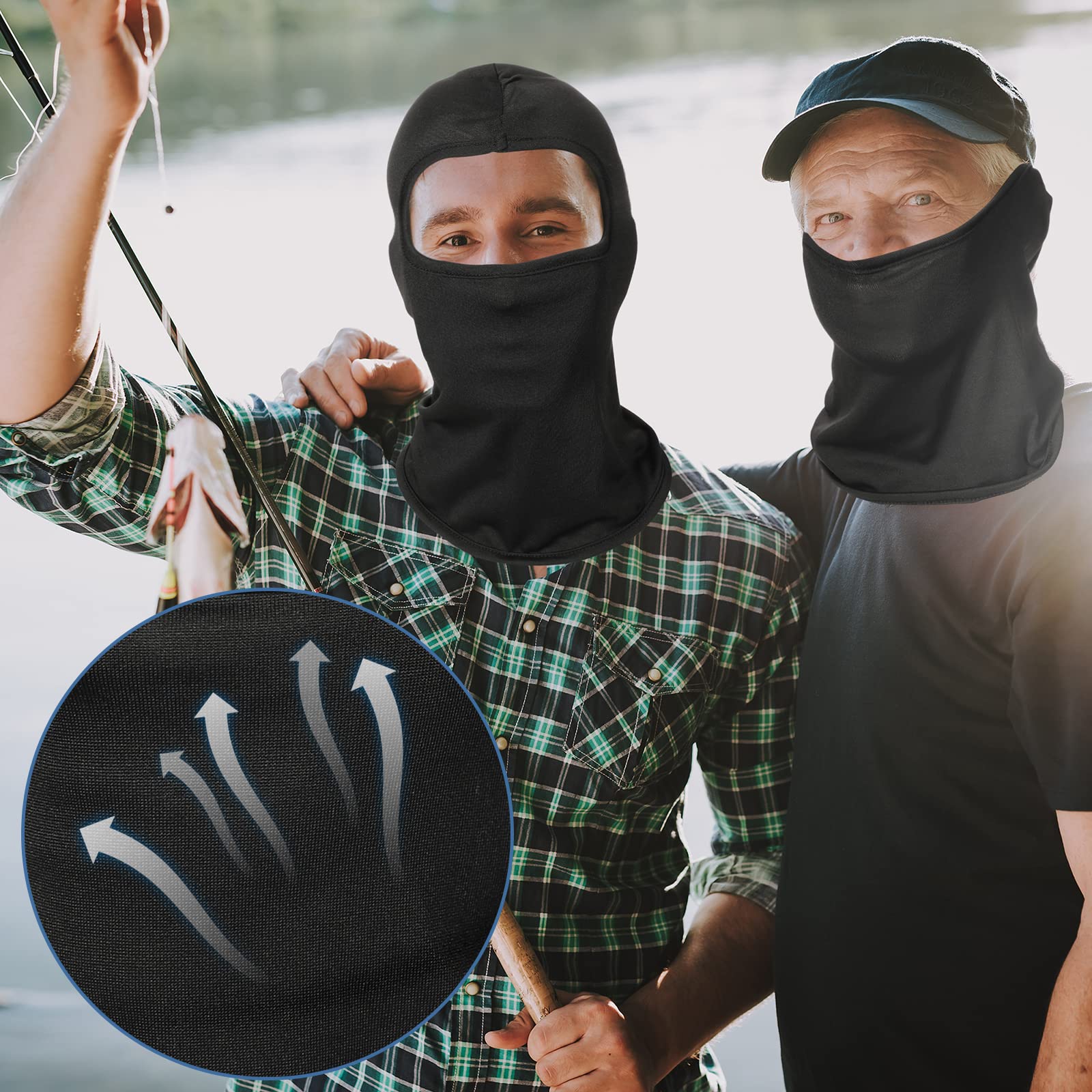 Hercicy 50 Pcs Ski Mask Balaclava Face Mask For Men&Women Full Cover Adjustable For Motorcycle Summer Winter Protection (Black)