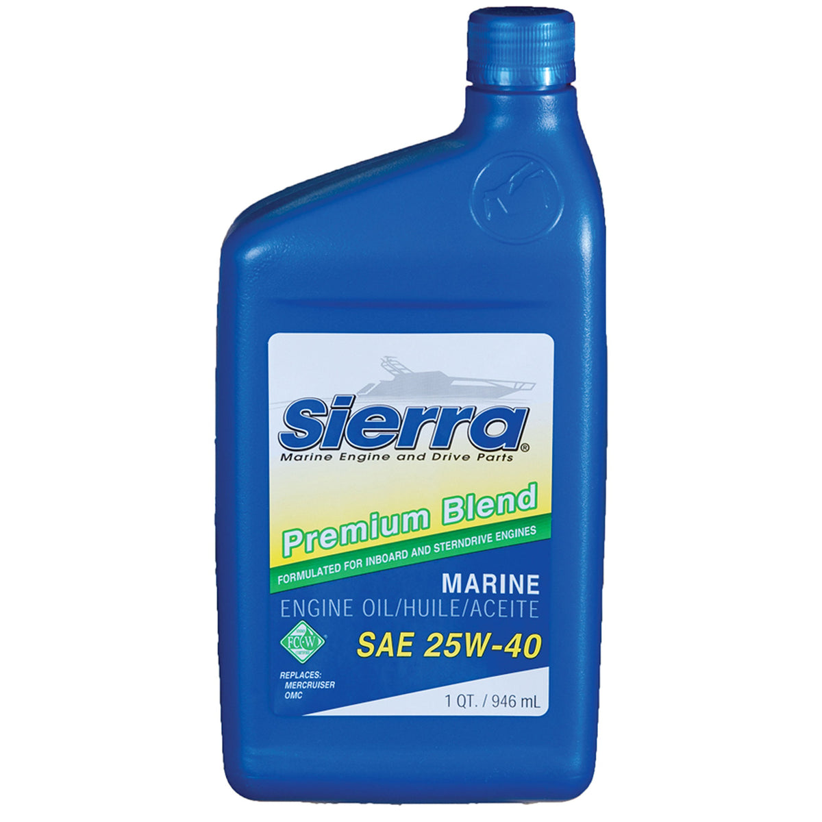 Sierra 18-9400-2 25W-40 Fc-W 4-Stroke Marine Stern Drive Oil - 1 Quart