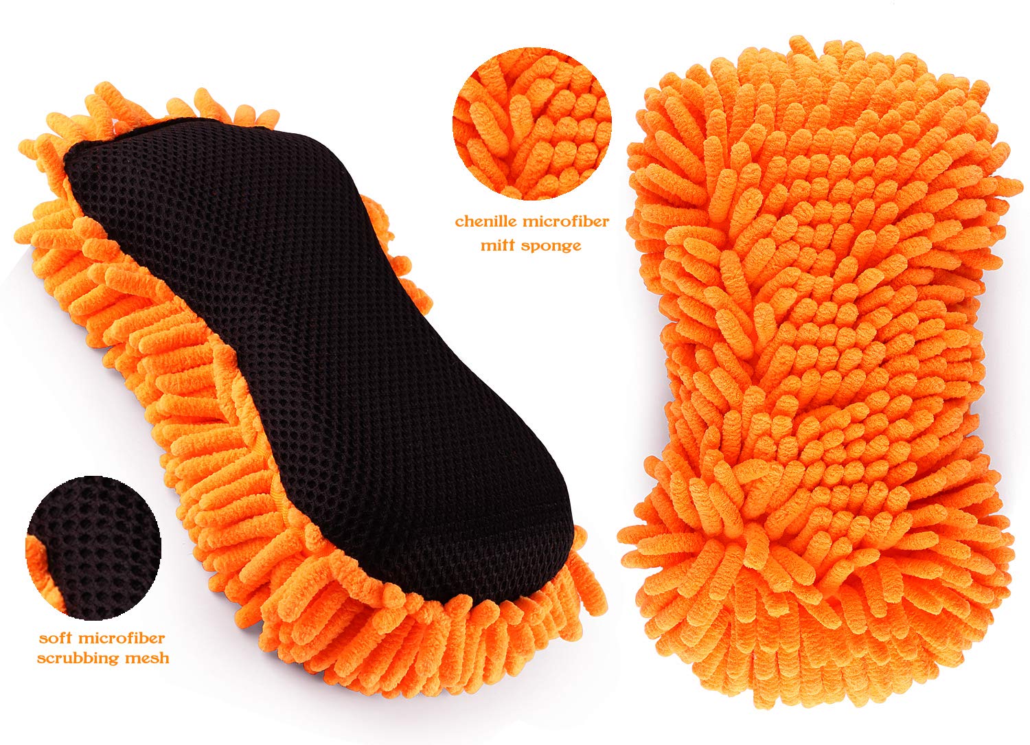 Scrubit Microfiber Car Wash Sponge - Non-Scratch Wash Mitt Microfibers For Cleaner Cars, Great For Everyday Cleaning - Automobil