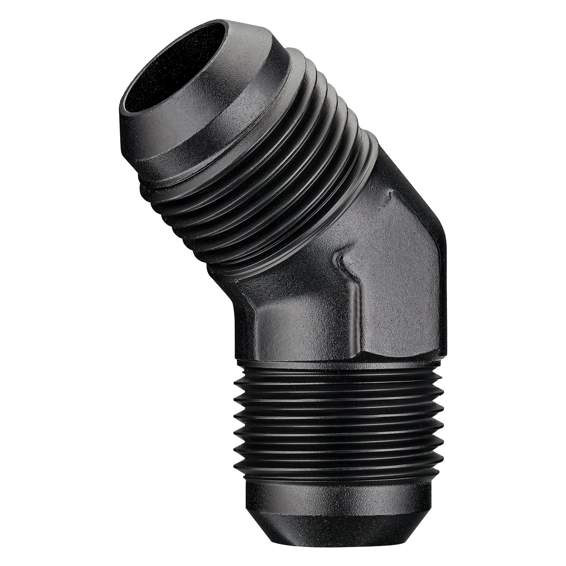 EVIL ENERGY 12AN Male to Male Flare 45 Degree Union Coupler Fitting Coupling Aluminum Black