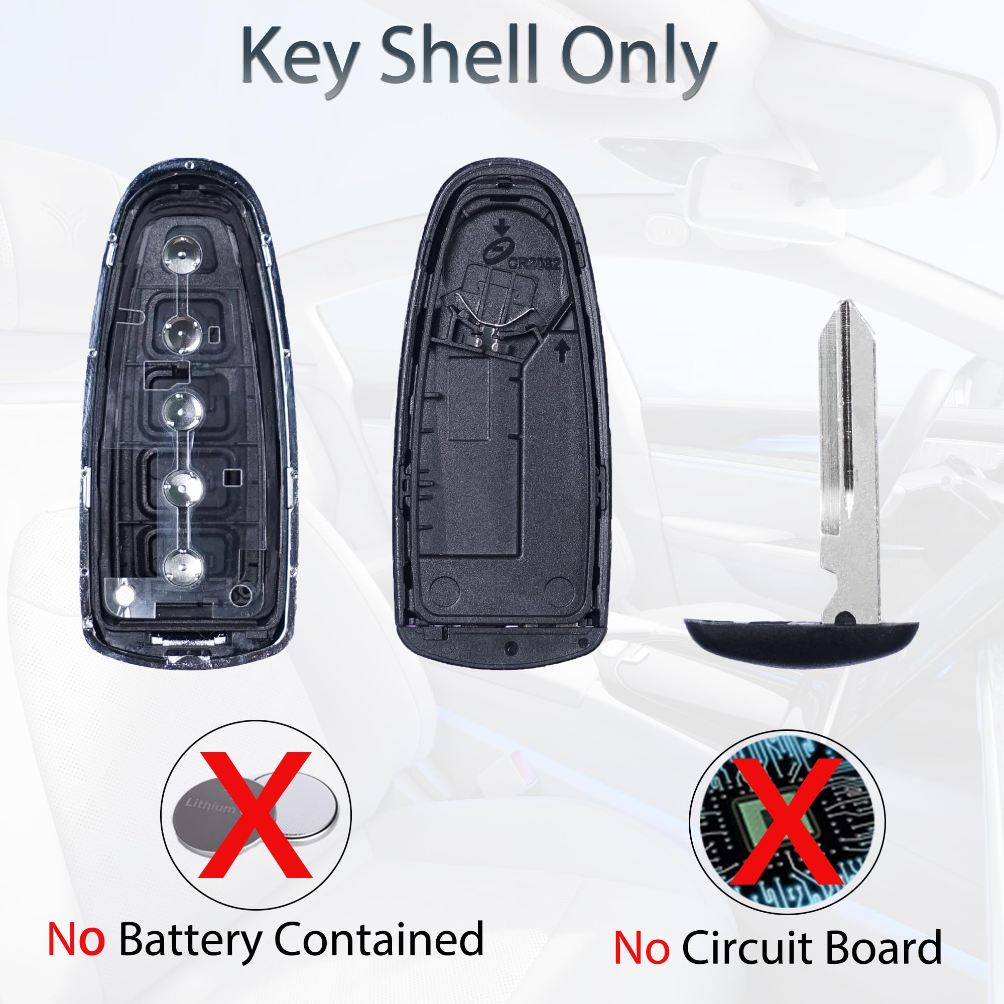 Supaland Key Fob Shell Case Replacement Fits For Ford Edge Explorer Focus Taurus Flex Expedition Lincoln Mks Mkt Mkx Navigator 2