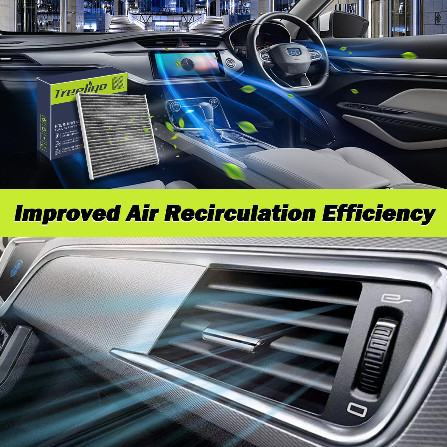 Treeligo Cf10388 Cabin Air Filter Compatible With Nissan Armada(2005-2015), Titan(2004-2015), Nv3500(2012-2014), Nv2500(2012-201