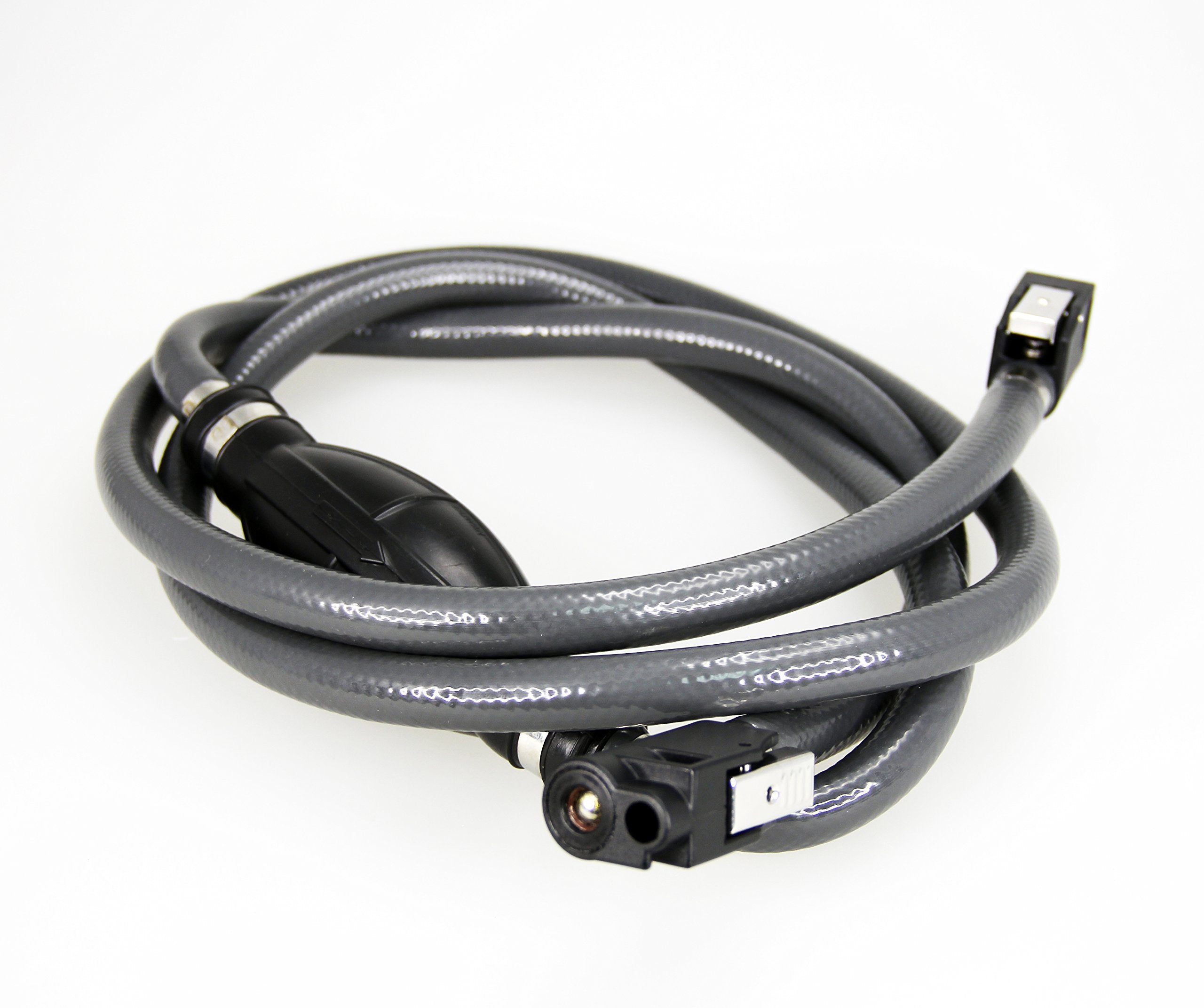 Pactrade Marine Grey Durable Fuel Line Assembly Hose Barbs Rubber Primer Bulb Lengthy 7 ft feet Resistant Material Cover Fuel Fl