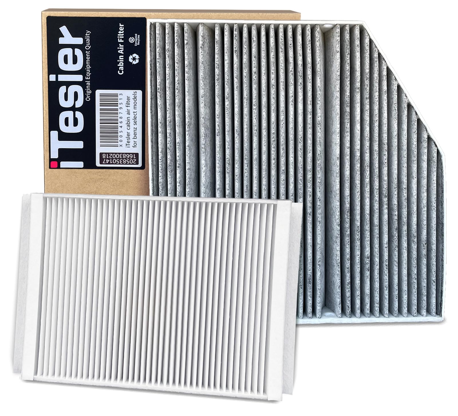 ITESIER cabin air filter kit fits Mercedes GLC300 (2015-2022), C300 (2015-2023), E300 (2017-2019), E400 (2018), E350 (2020-2023)