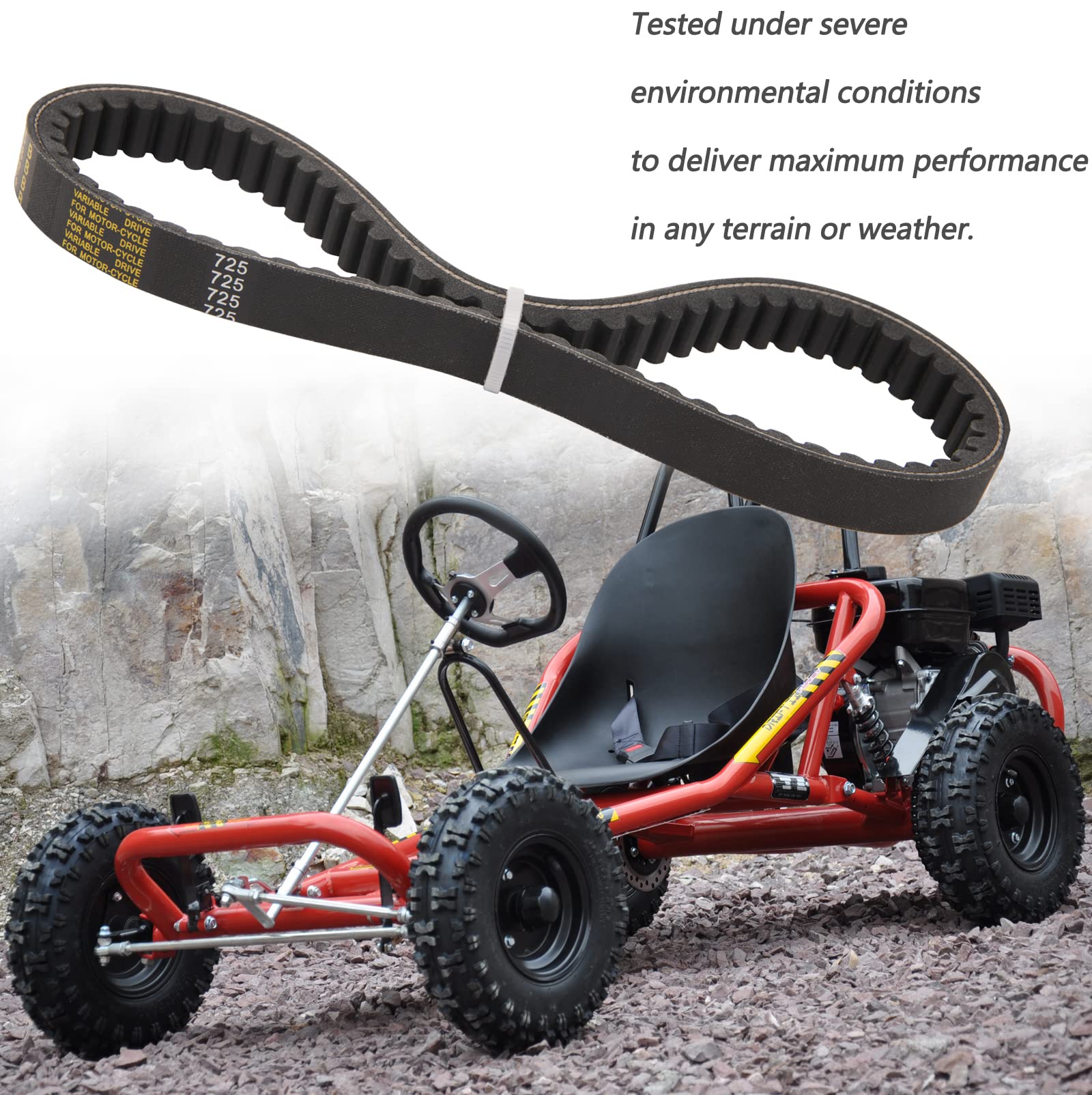 Go Kart Drive Belt 725, 30 Series Torque Converter Belt Compatible With Hammerhead 80T Trailmaster Mid Xrx Mud Head Go Kart 6.5Hp Engine 3 Pcs