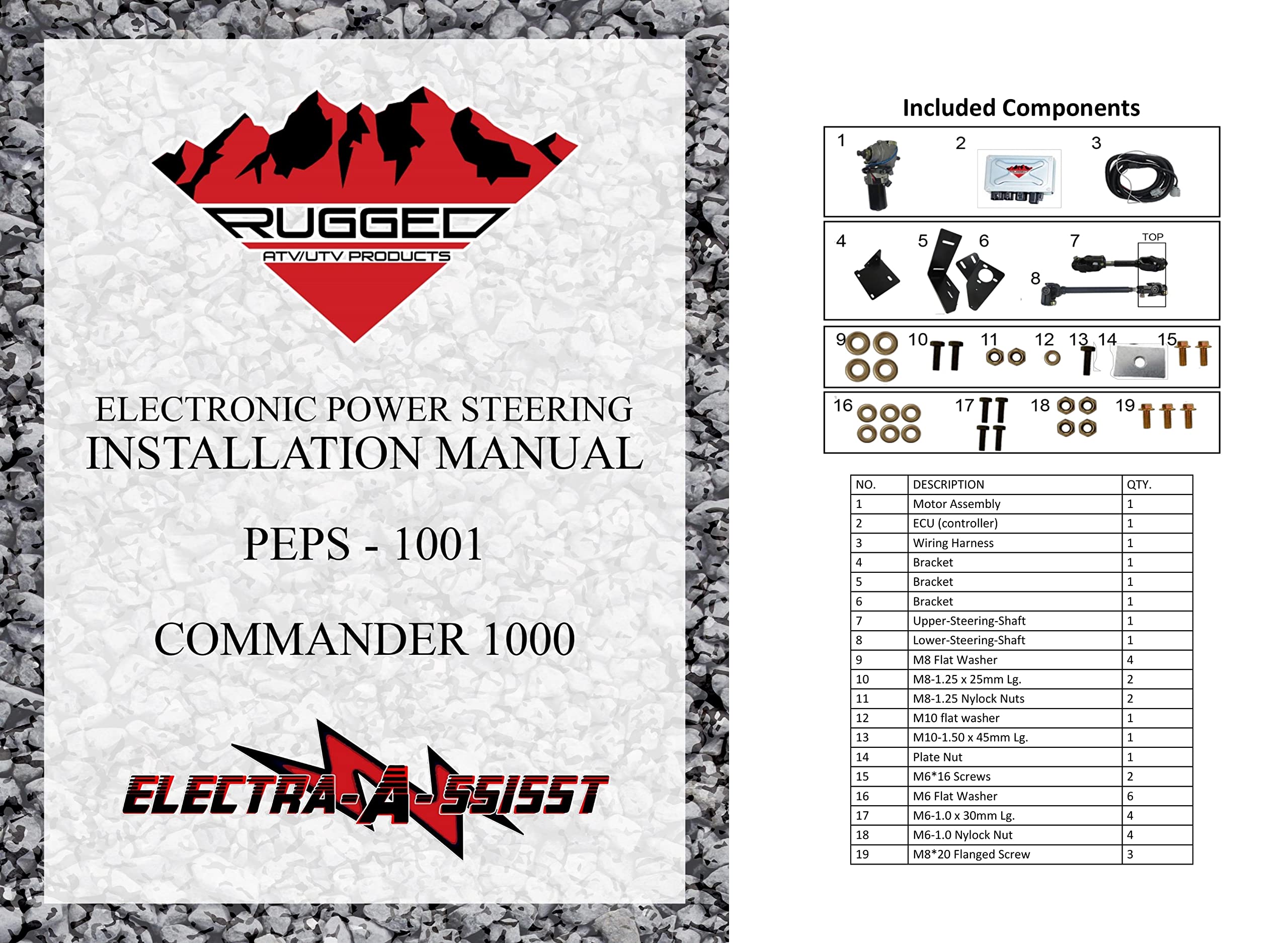 Rugged Front Electric Power Steering Kit For Can-Am Commander 800/1000/Max 1000, Is A Bolt On System, Steers Easy When Navigating Rough Terrains (See Fitment Details In Description)