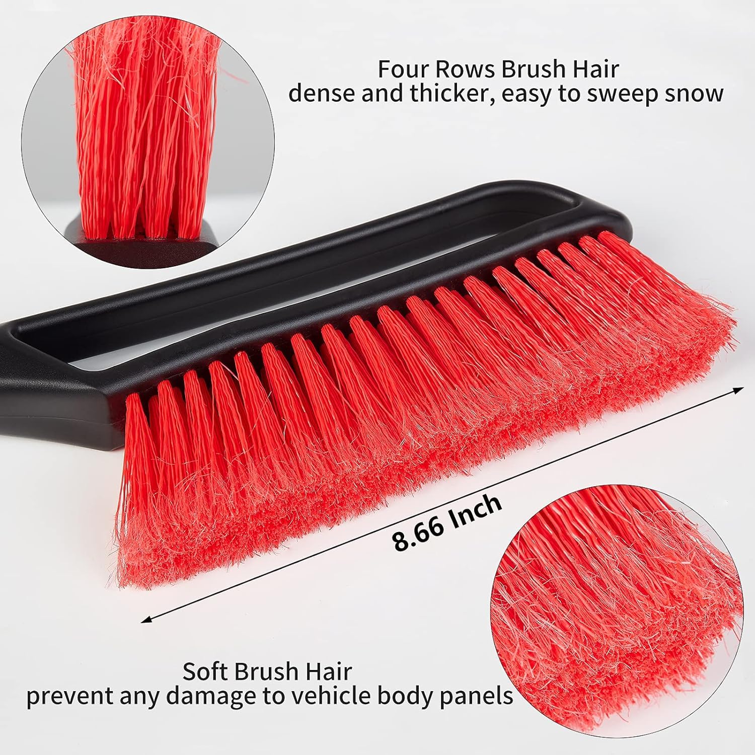 Foval 27 '' Snow Brush With Wider Ice Scraper (4.73 '' Width), Snow Removal Tool Car Brush With Ergonomic Comfortable Foam Grip