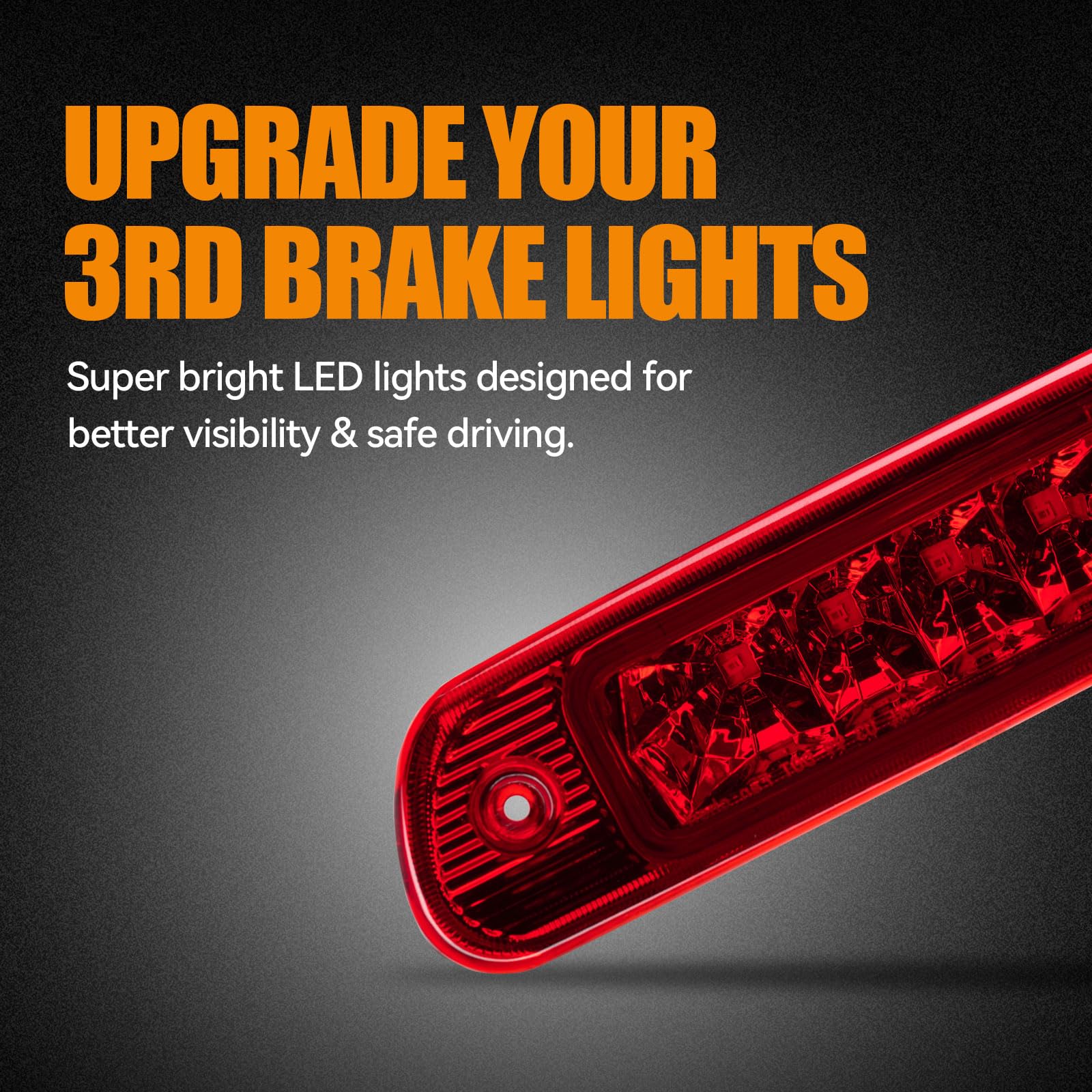 Cxdar Third 3Rd Brake Led For 1999-2004 Jeep Grand Cherokee, High Mount Rear Brake Lights Assembly For 99-04 Grand Cherokee, Wat