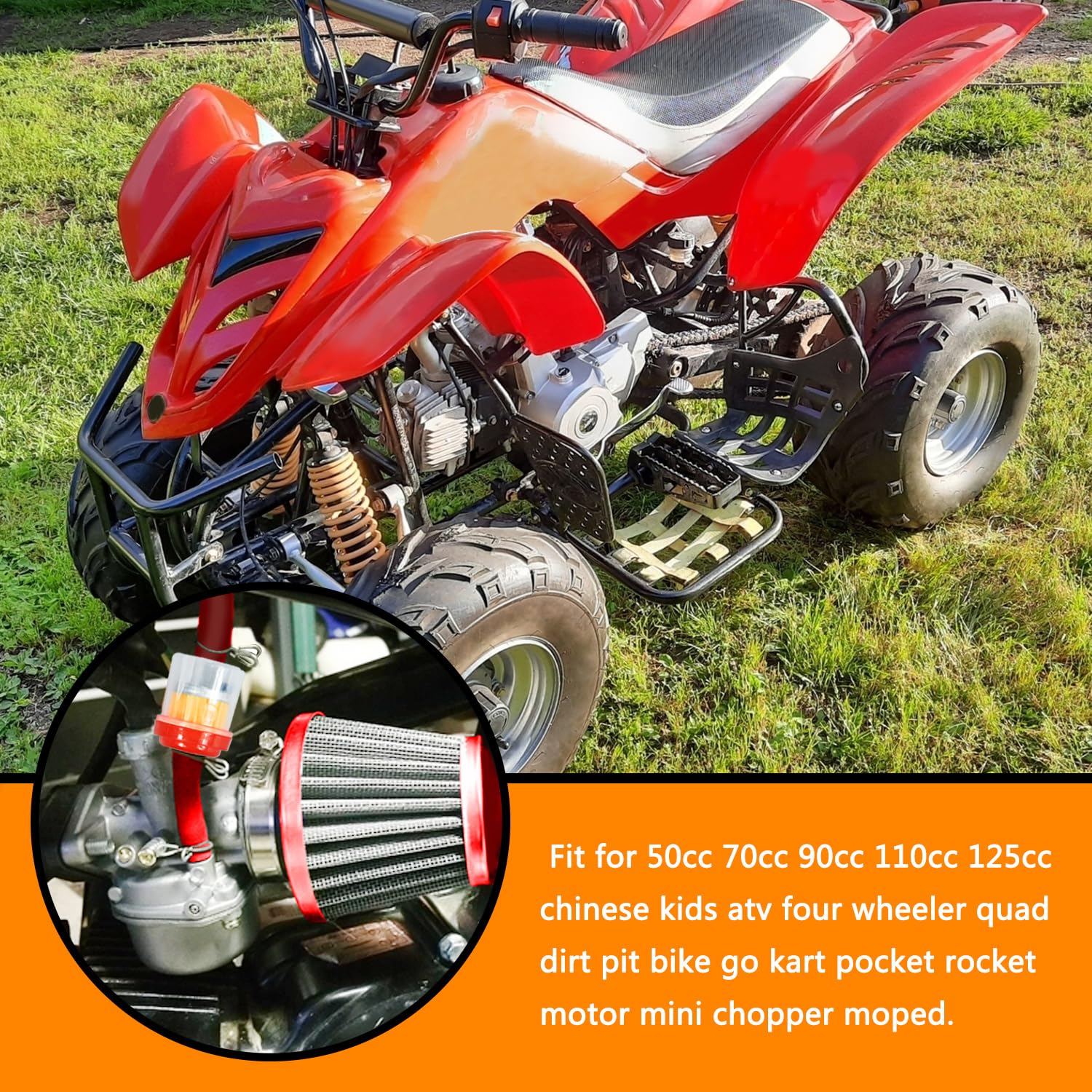 HOLATO PZ19 Carburetor Carb Air Filter Fuel Line Kit for 50cc 70cc 90cc 110cc 125cc Tao Tao GK110 Baja SSR Apollo Coolster Chine