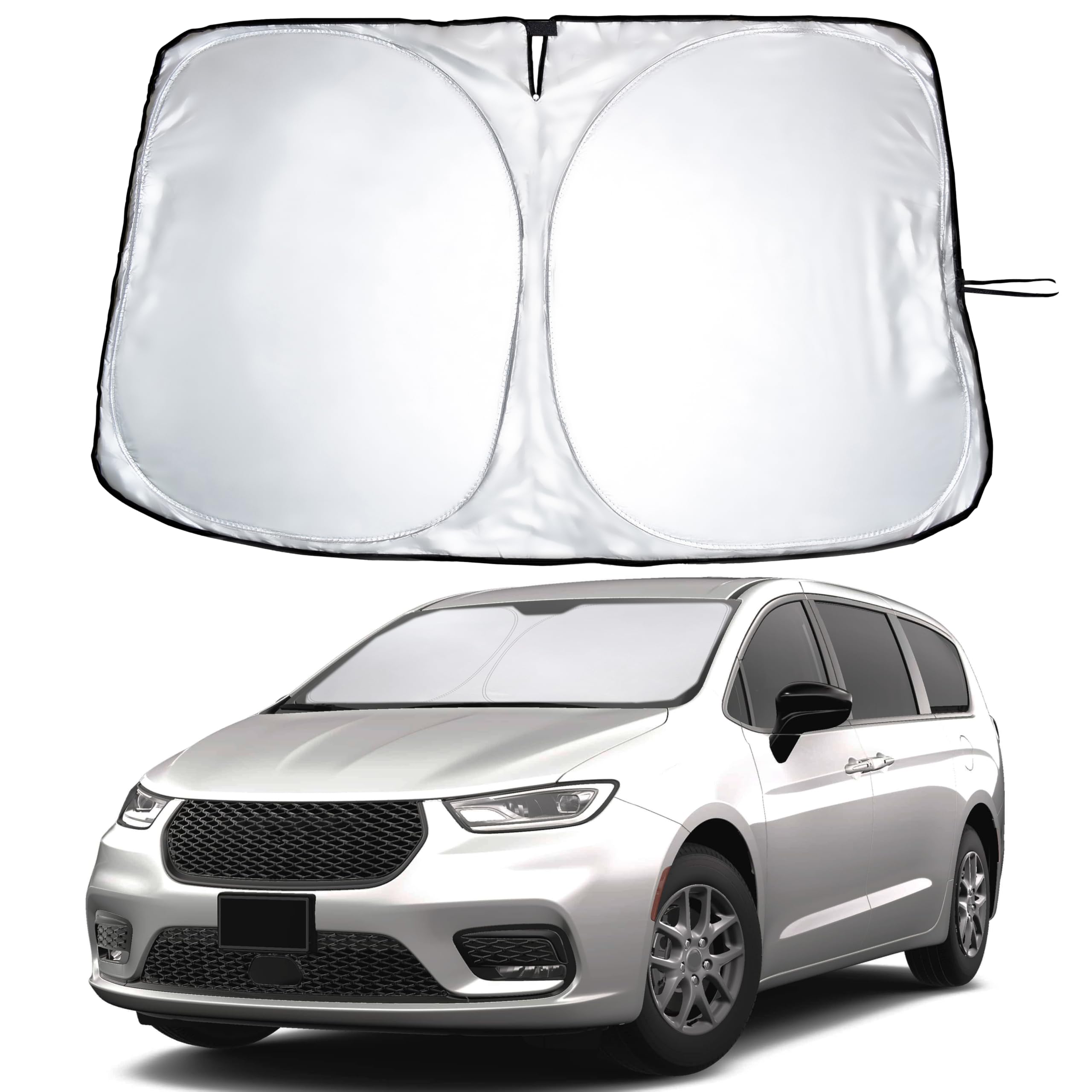 For Chrysler Pacifica2017-2024 2025 Econour Windshield Sunshade -240T Polyester Material Cars Sun Visor Reflector Blocks Uv Rays