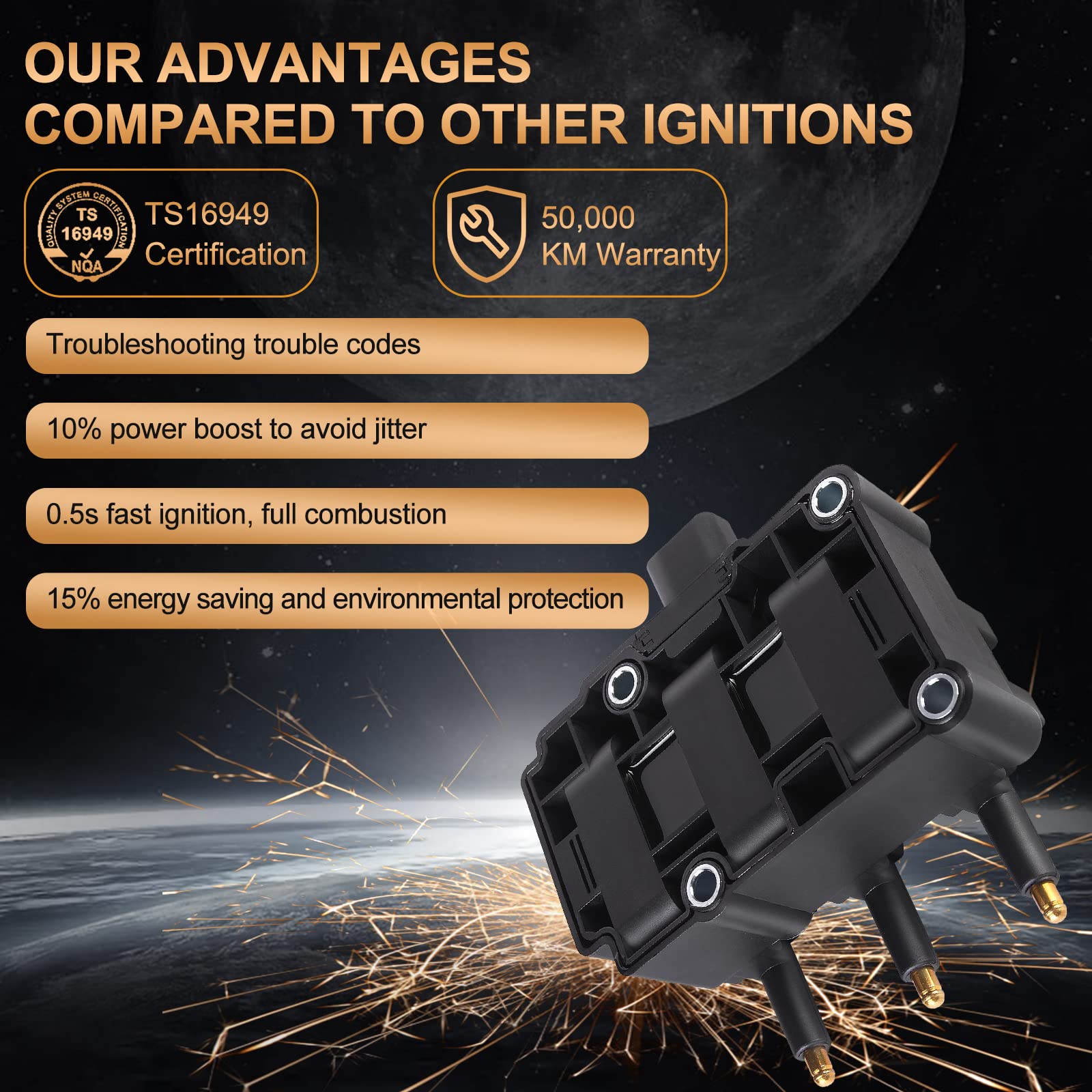 Ignition Coil Pack For Chrysler Town & Country Pacifica Voyager Dodge Caravan Grand Caravan Jeep Wrangler Volkswagen Routan 3.3L