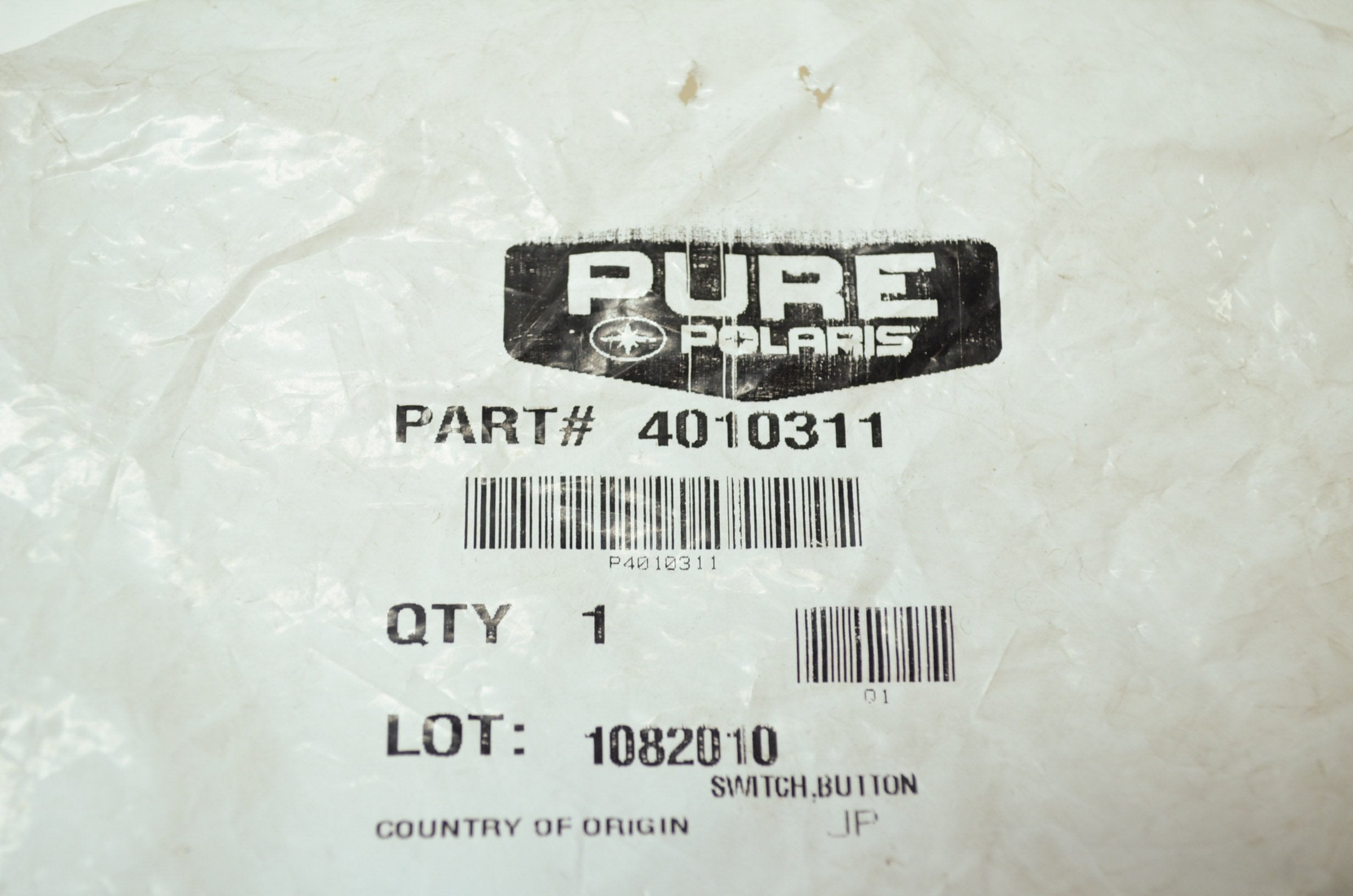 Polaris Snowmobile Switch Button, Genuine Oem Part 4010311, Qty 1