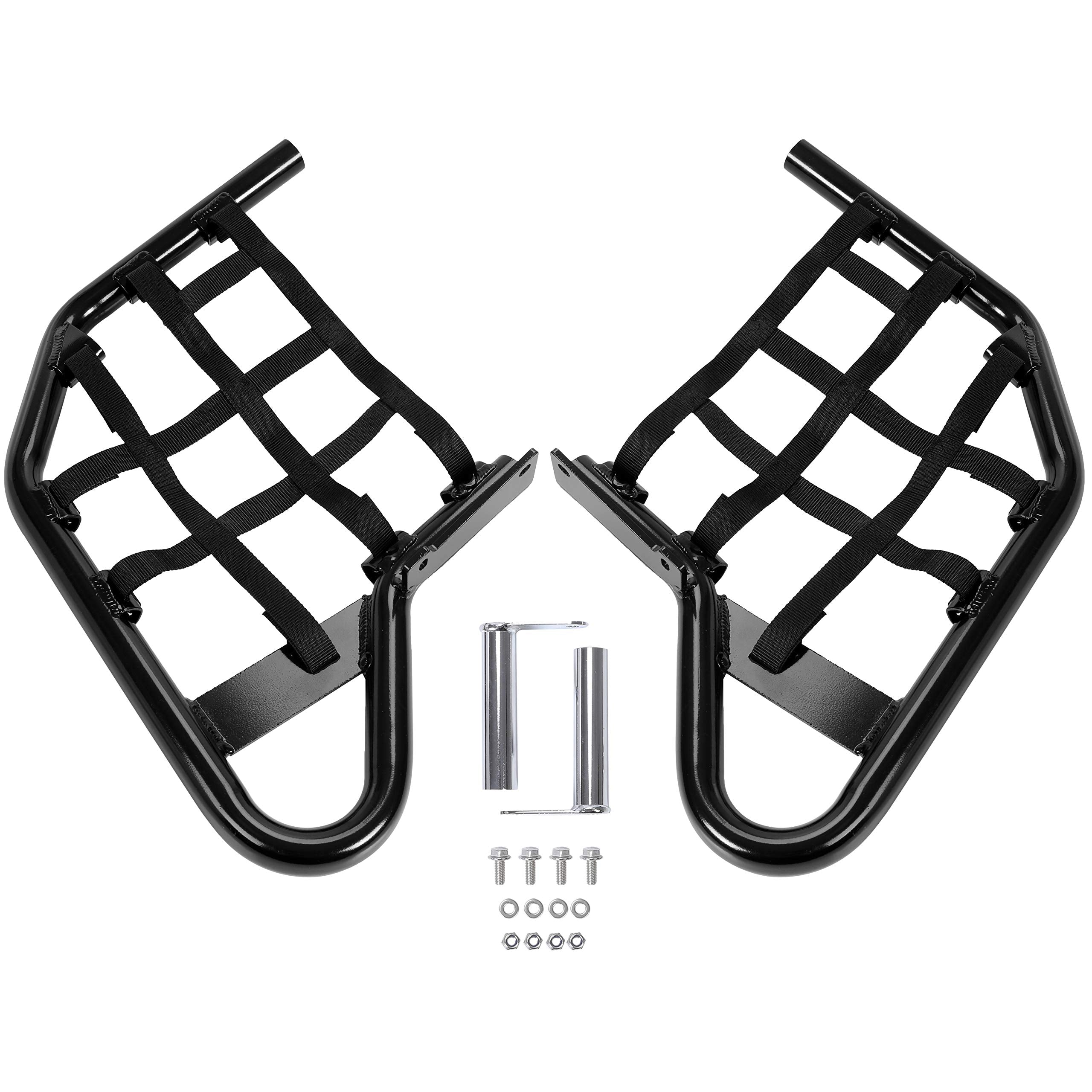 HECASA Nerf Bars Compatible with All Years Yamaha Raptor 700 YFM 700 YFM700 YFM700R Side Steps Foot Pegs Heel Guards (Black Nerf