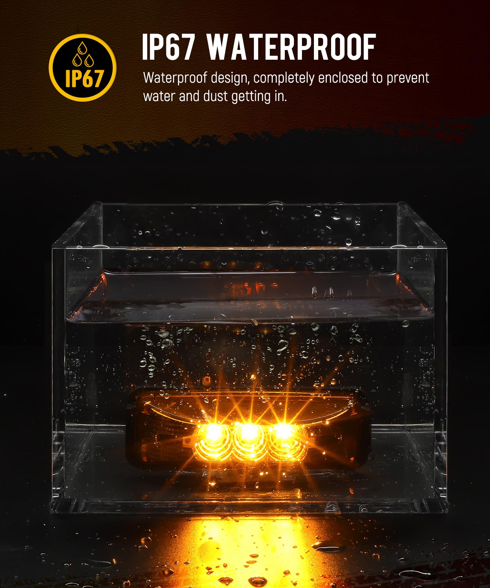 Partsam 10Pcs 3.9 Inch 3Led Side Marker Clearance Lights With Reflectors For Rv Truck Trailer Camper Ute Utv, Sealed Waterproof,