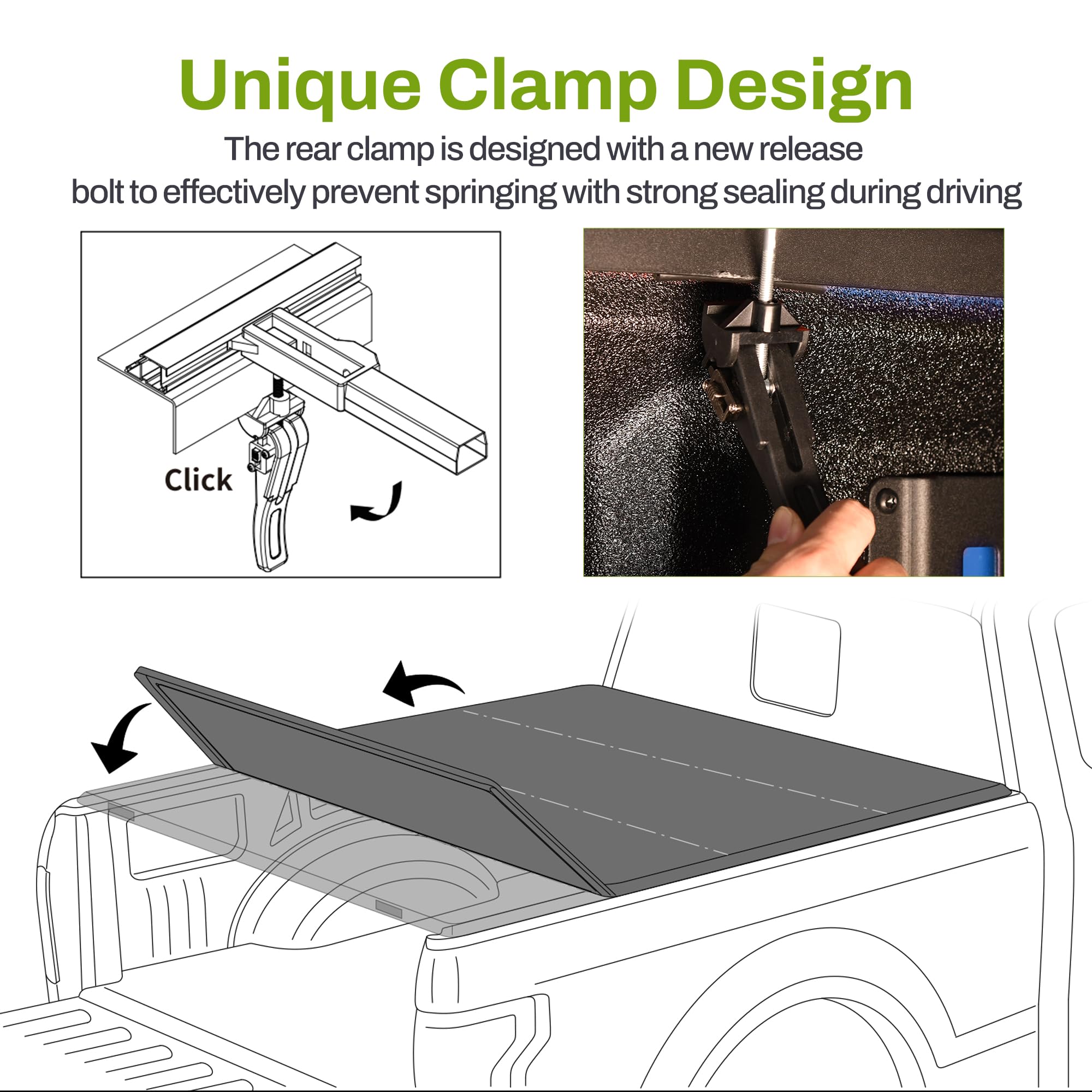 Autosaver88 Soft Quad-Fold Truck Bed Tonneau Cover Compatible With 2002-2025 Dodge Ram 1500 (Classic & New), 2003-2025 Dodge Ram