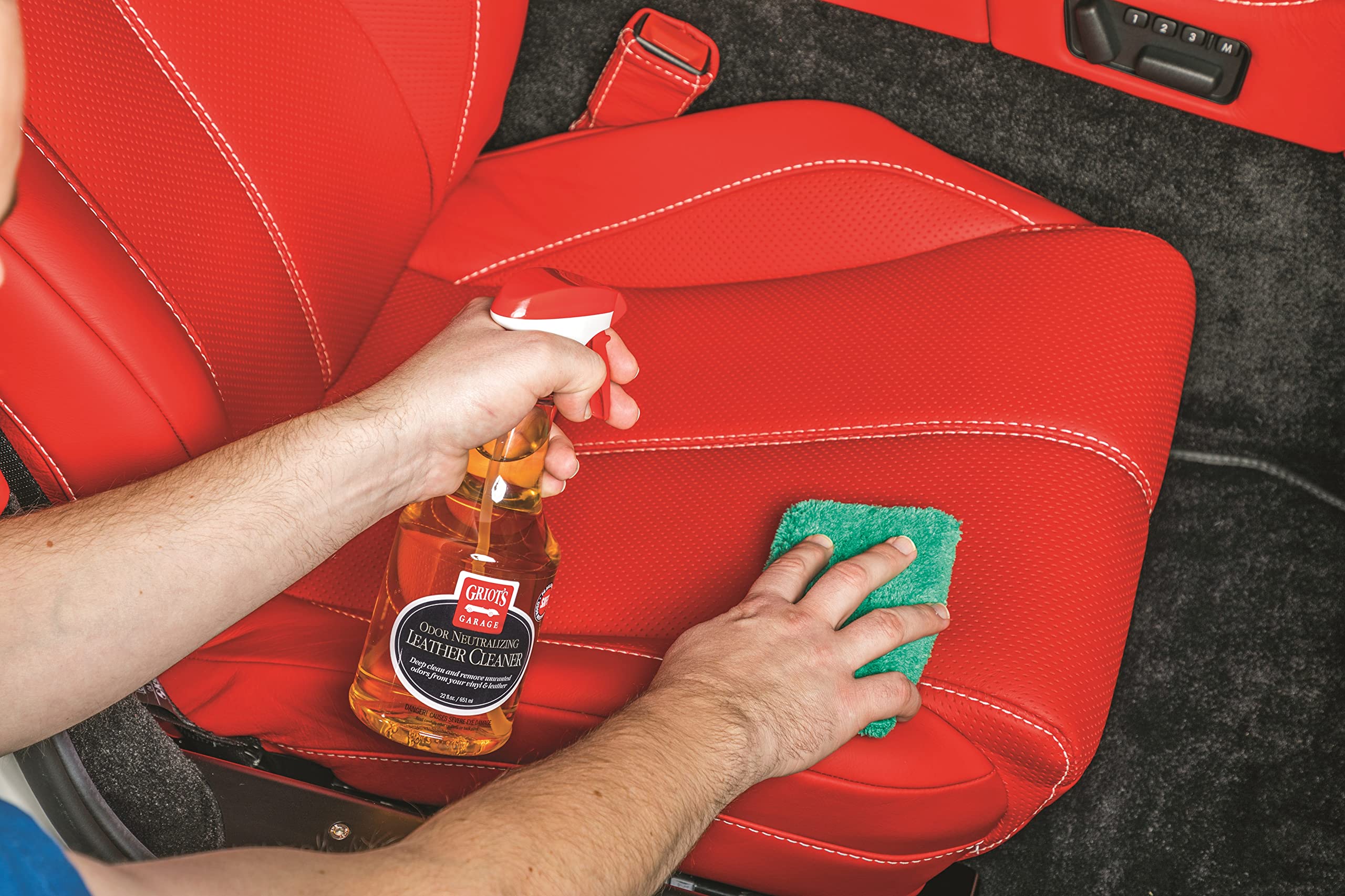 Griot'S Garage 10971 Odor Neutralizing Leather Cleaner 22Oz – Cleans Leather & Vinyl Seats, Dashboards, Door Panels & More While Removing Odors. Safe On Analine & Pigmented Leather