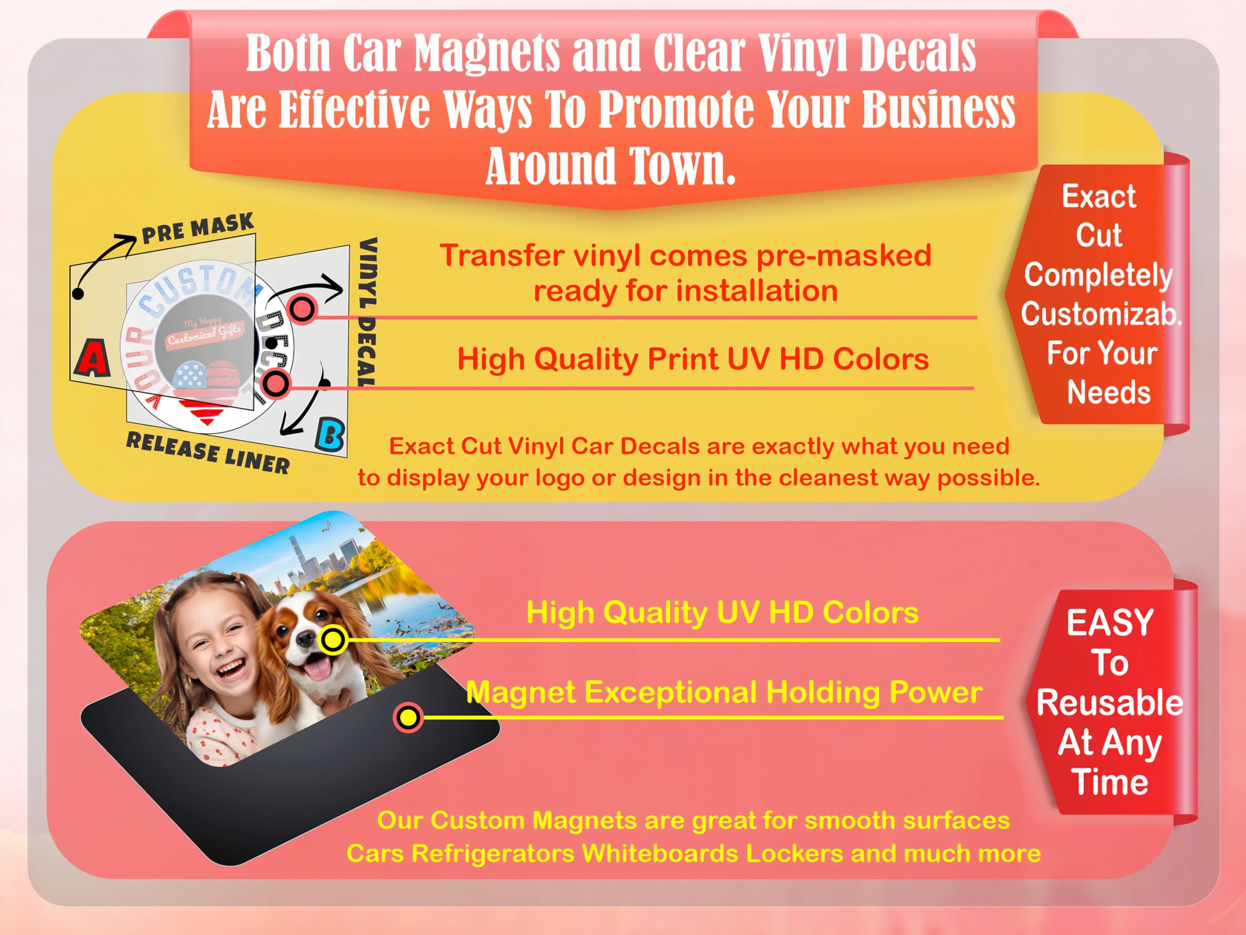 Choose Your Custom Sticker Or Magnet  (50 Colors + Unlimited Fonts + 55 Sizes)  Make Your Own Text Or Graphic On Decals Or Magne