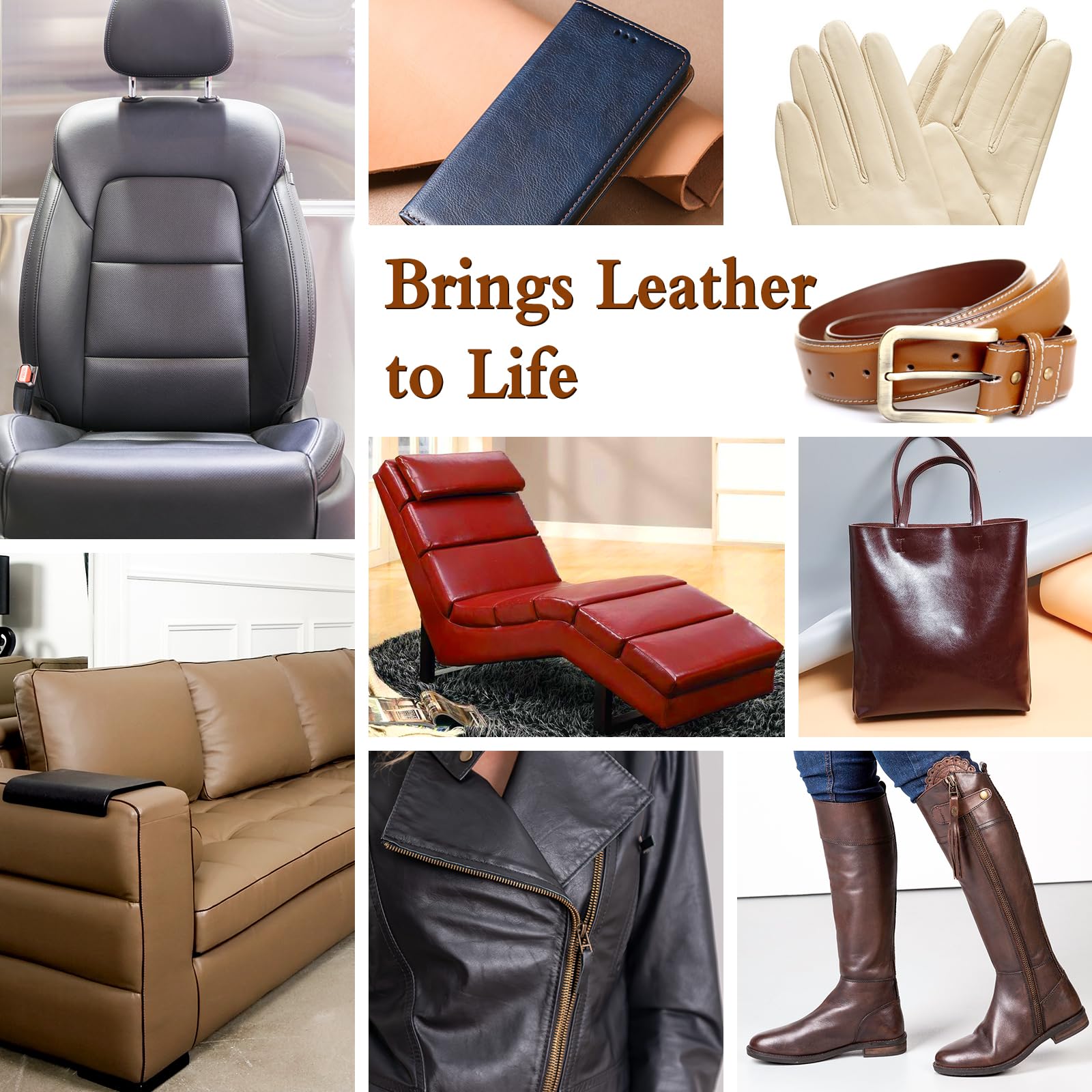 Leather Recoloring Balm Medium Brown Leather Dye Vinyl Car Interior Leather Seat Paint Furniture Couch Recliner Chair Boot Jacke