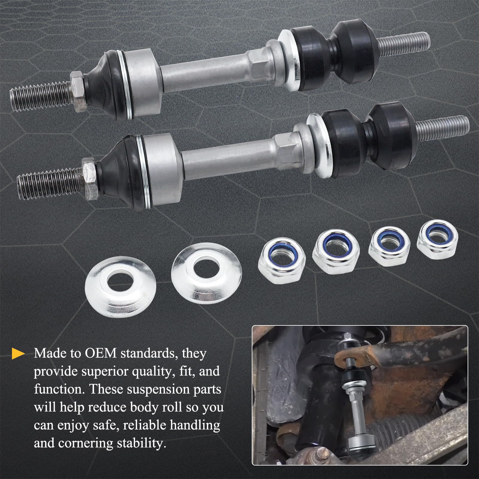 Zinc-Nickel Alloy Front Stabilizer Sway Bar End Link End Kit For 2004-2008 Ford F-150 2Wd 2006-2008 Lincoln Mark Lt 2Wd K80337