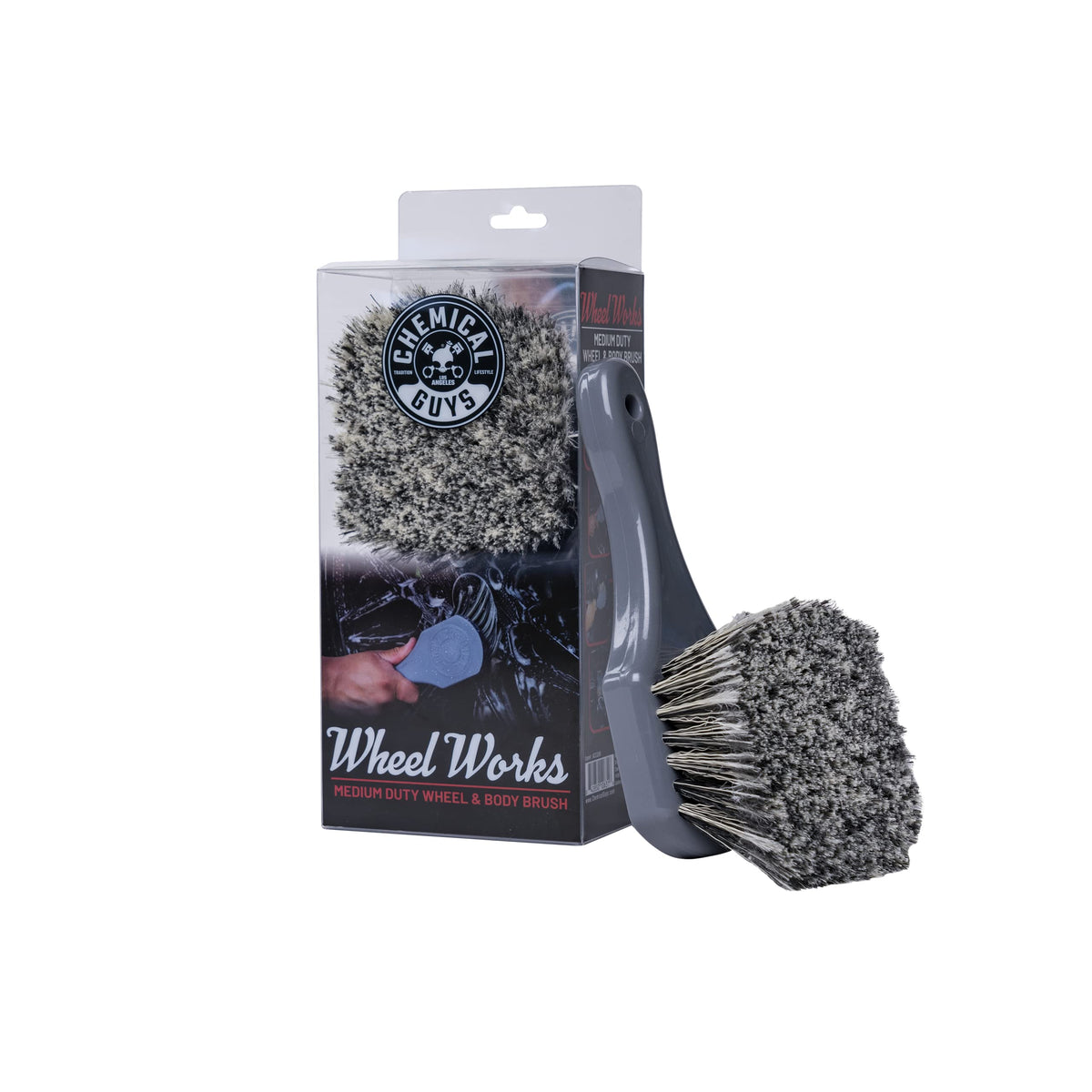 Chemical Guys Accg09 Wheel Works Medium Duty Wheel & Body Brush, (Safe For Cars, Trucks, Suvs, Rvs, Motorcycles, & More) Gray