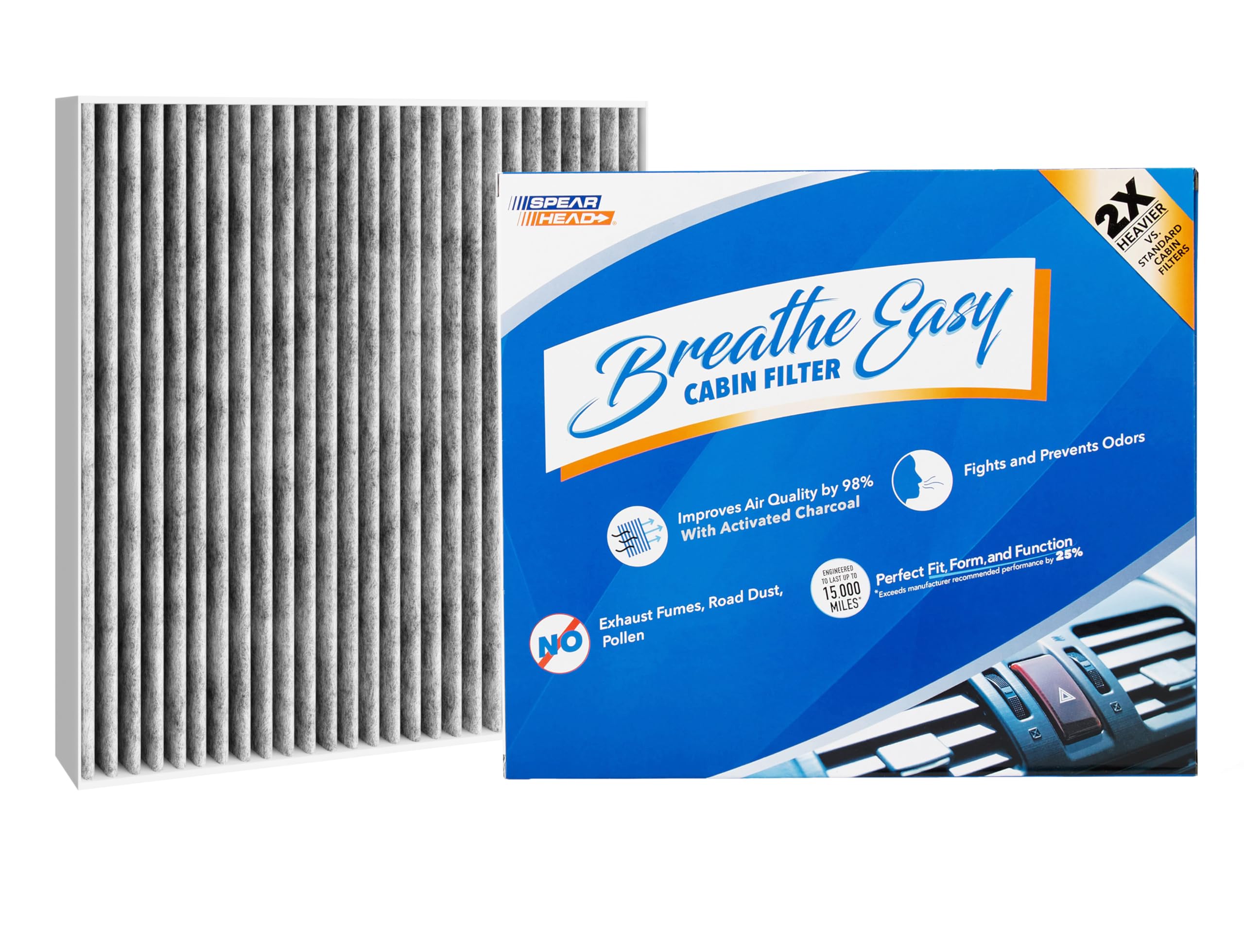 Spearhead Odor Defense Breathe Easy Cabin Filter, Fits Gv60, Elantra/N, Ioniq 5, Santa Cruz, Santa Fe, Sonata, Tucson, Ev6, K5,