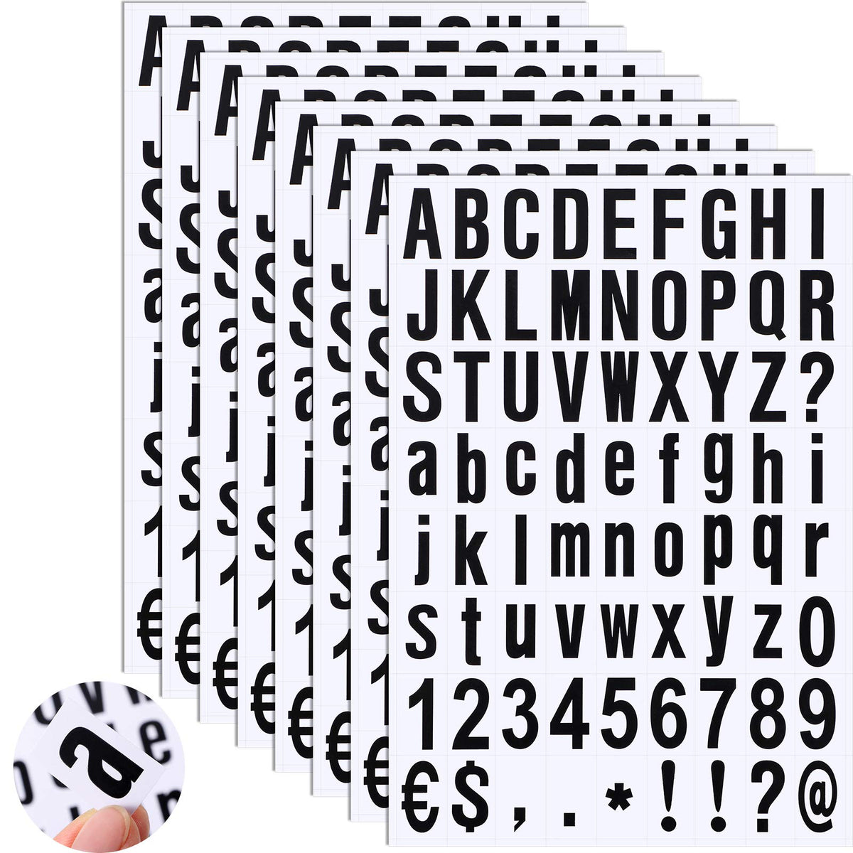 8 Sheets Self-Adhesive Vinyl Letters Numbers Kit, Mailbox Numbers Sticker For Mailbox, Signs, Window, Door, Cars, Trucks, Home, Business, Address Number (1 Inch, Black In White)