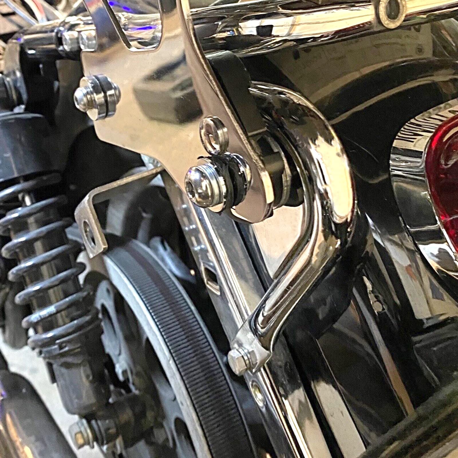 Ecotric Detachable Docking Hardware Kit Compatible With 1997-2008 Harley Touring Fl Road King, Road Glide, Street Glide & Electra Glide Two Up Luggage Rack Docking Hardware