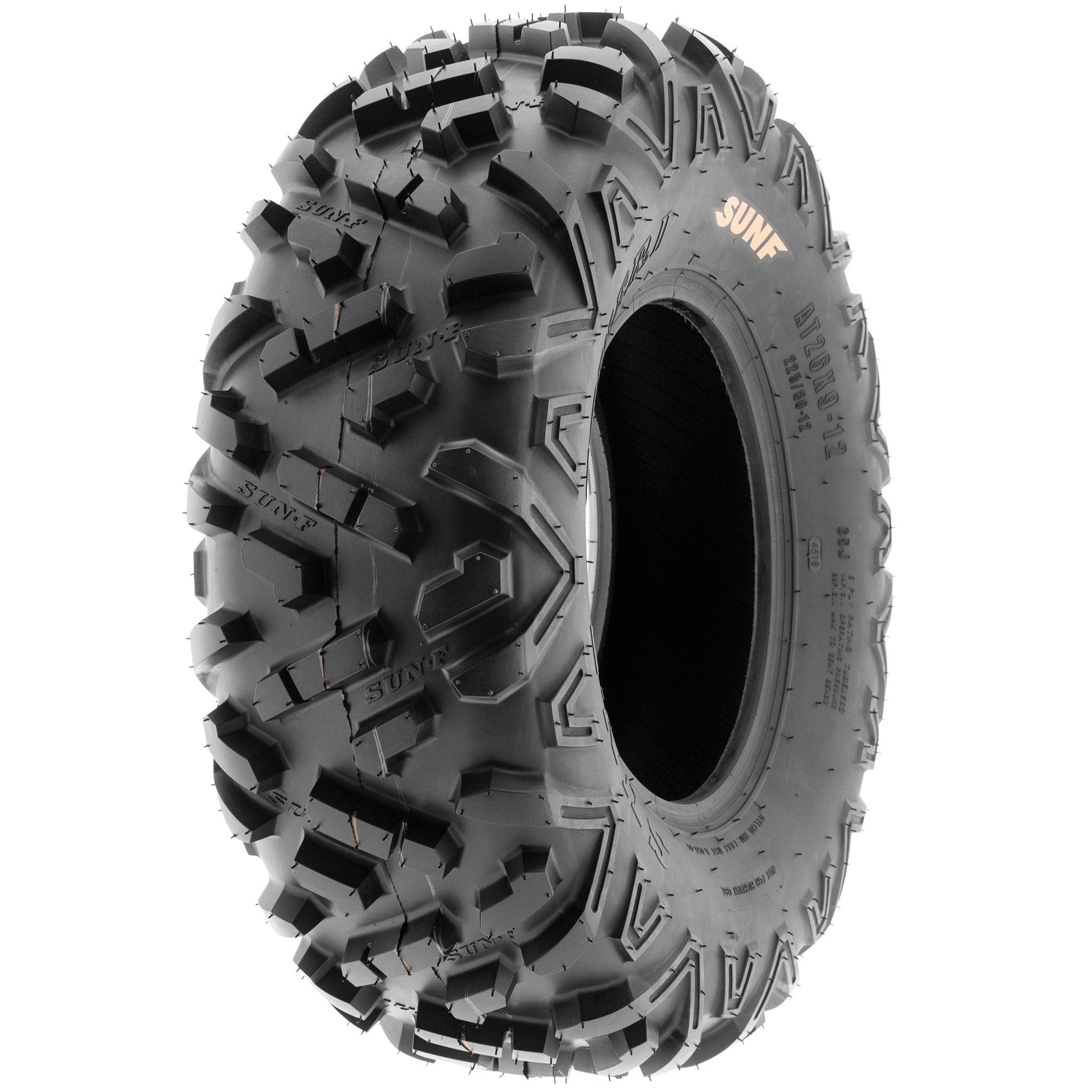 Set Of 4 Sunf Power.Ii Atv Utv Tires 26X9-12 Front & 26X11-12 Rear, All-Terrain Off Road, 6 Pr, A051